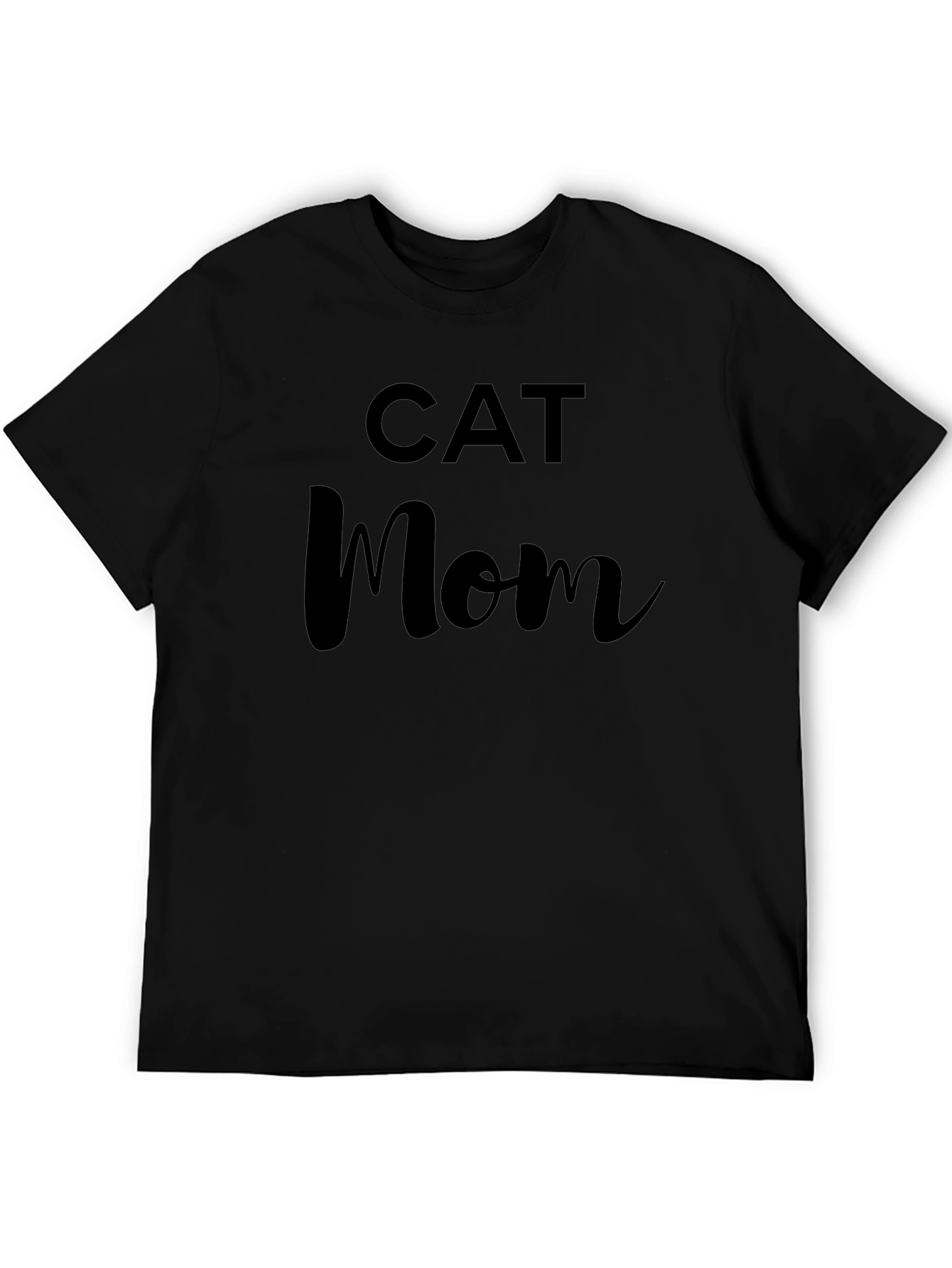 Cat Mom Black T-Shirt