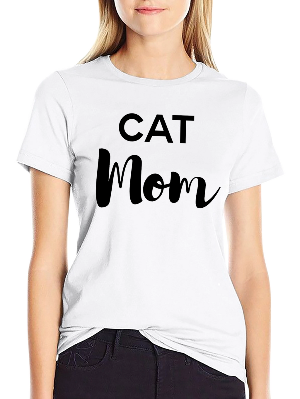 Cat Mom Black T-Shirt