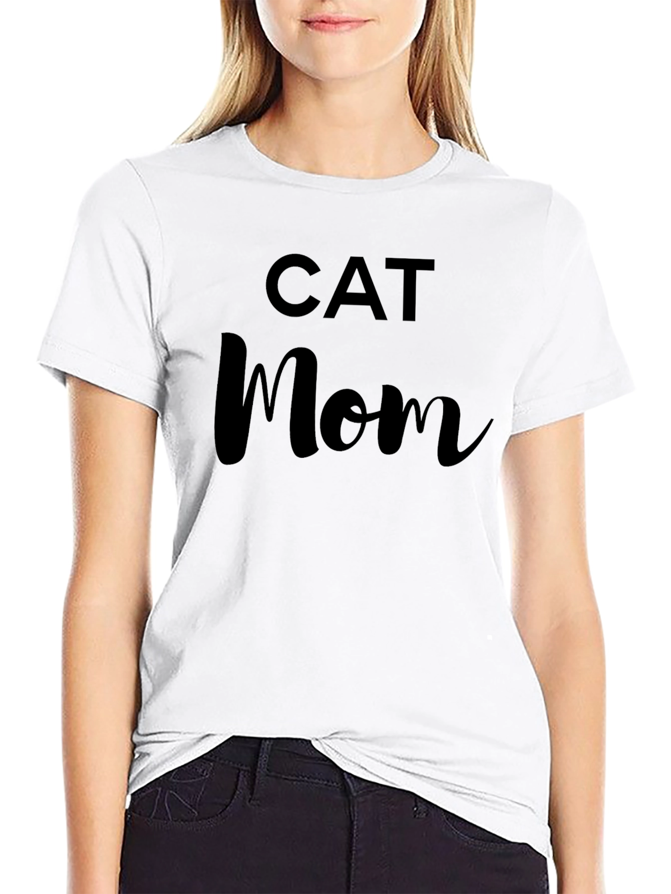 Cat Mom Black T-Shirt