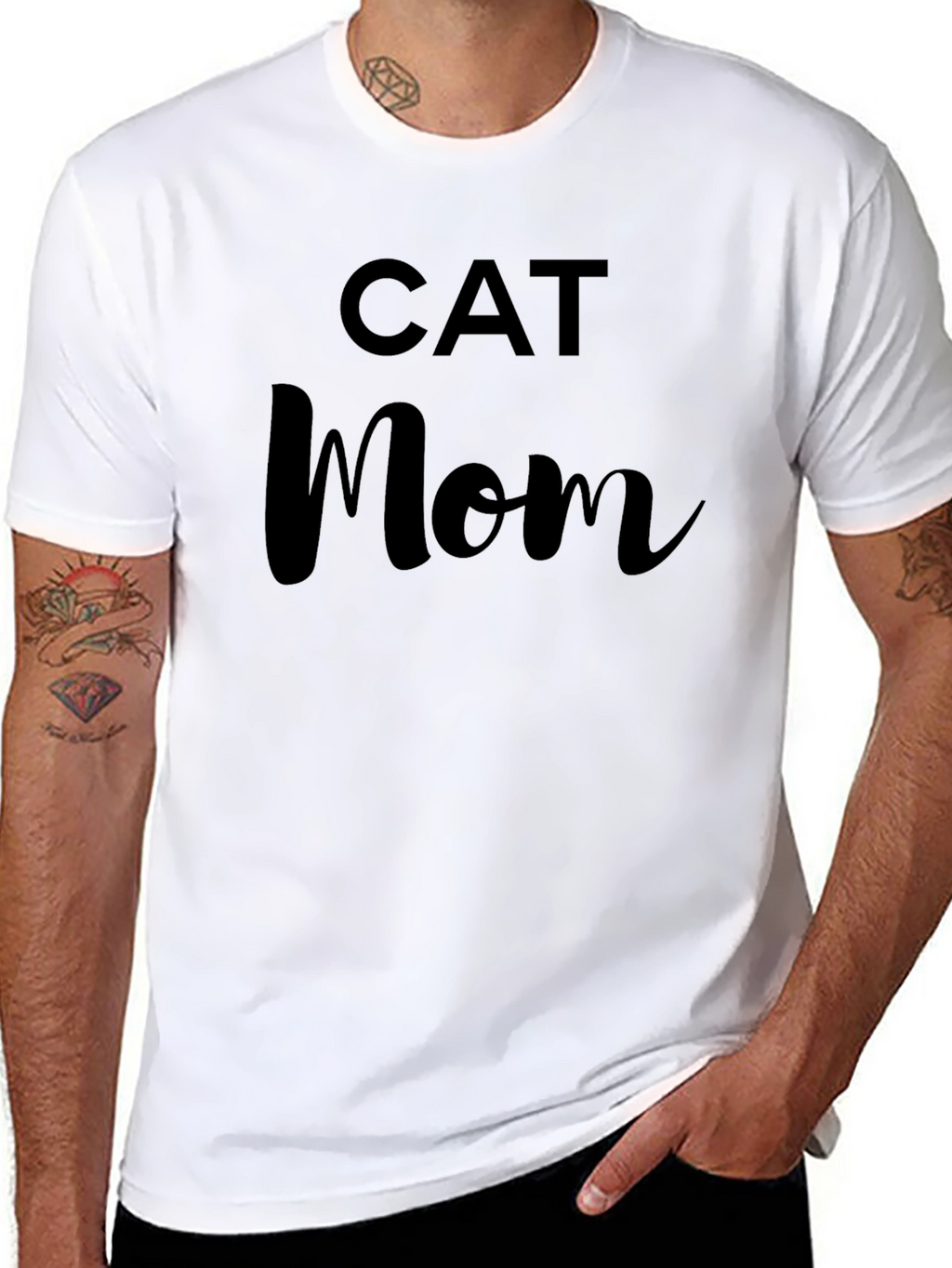 Cat Mom Black T-Shirt