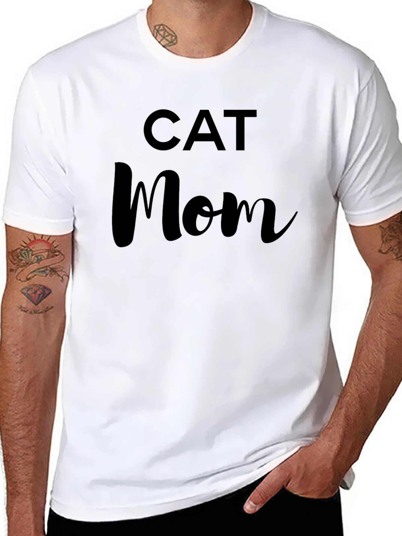 Cat Mom Black T-Shirt
