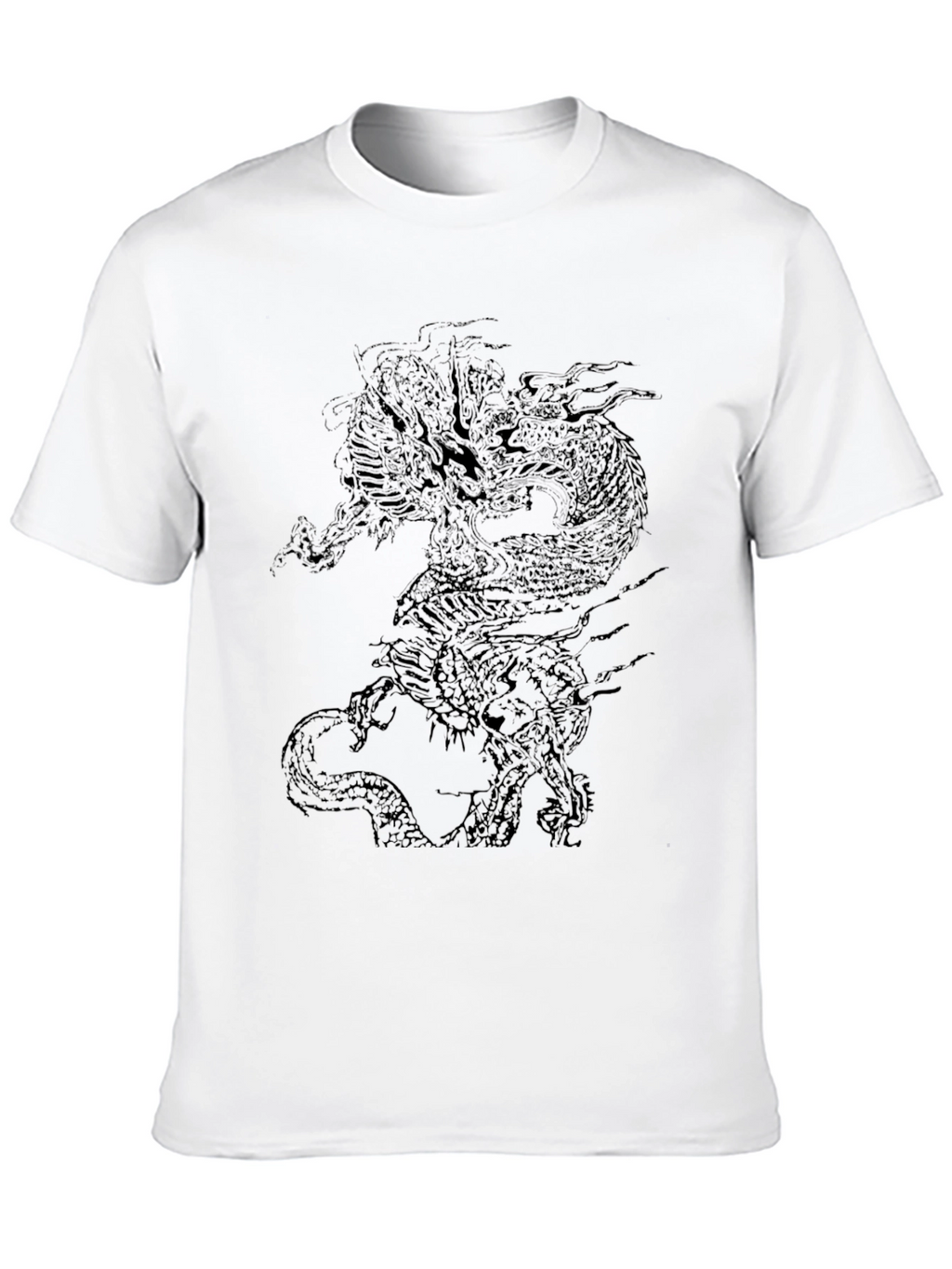 Dragon Graphic Print Crew Neck Tee