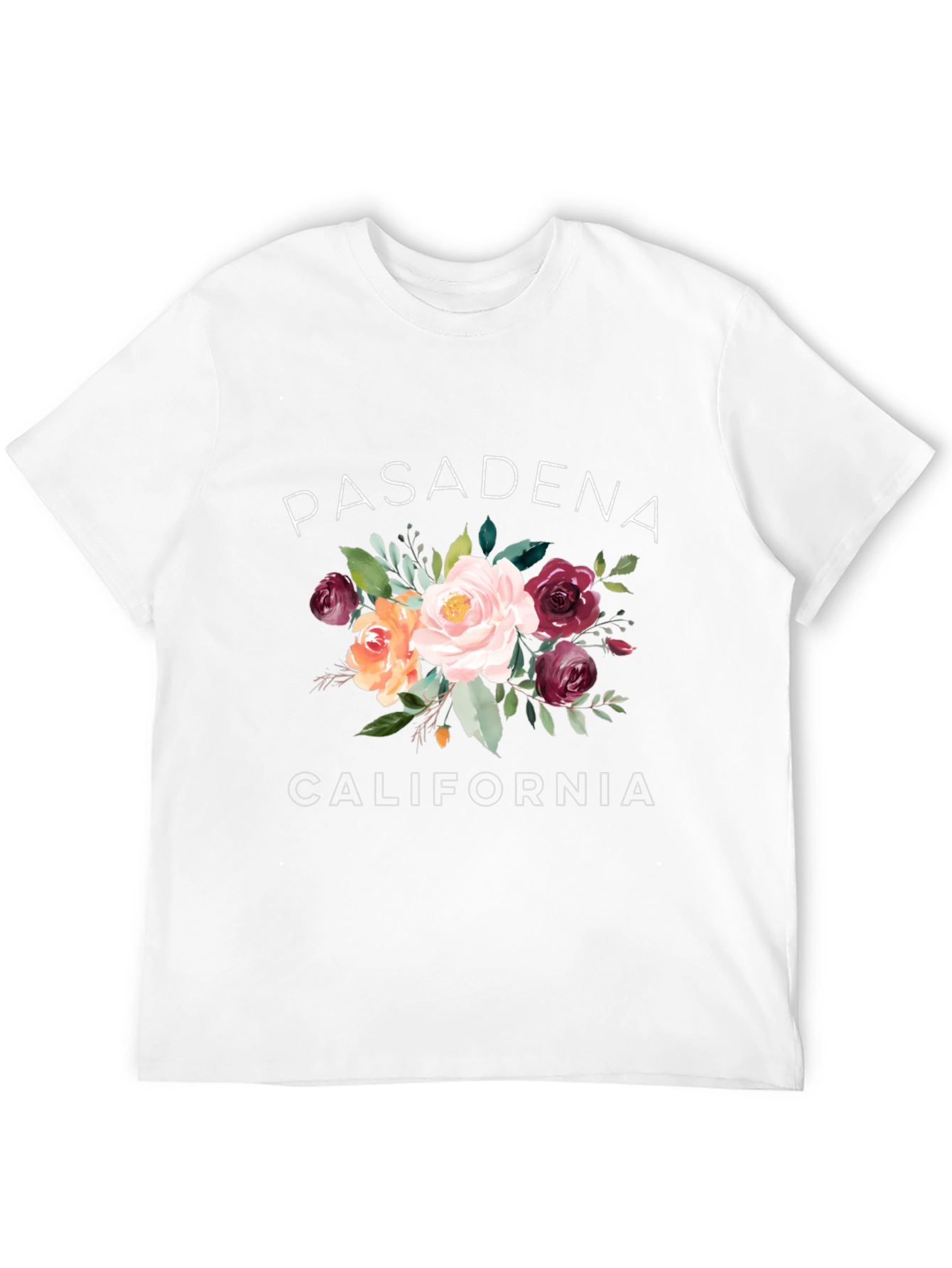 Floral Pasadena California Graphic Tee
