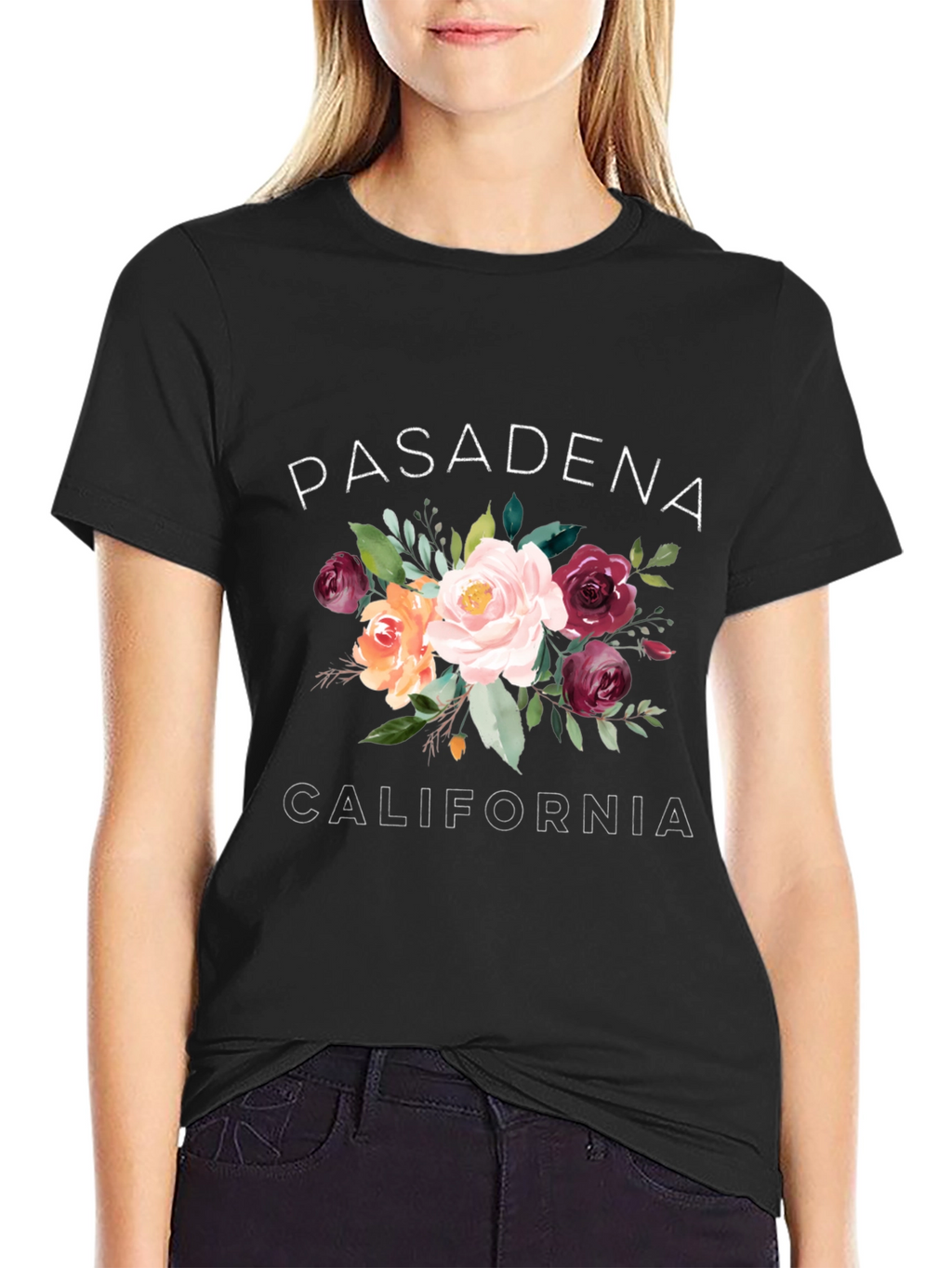 Floral Pasadena California Graphic Tee