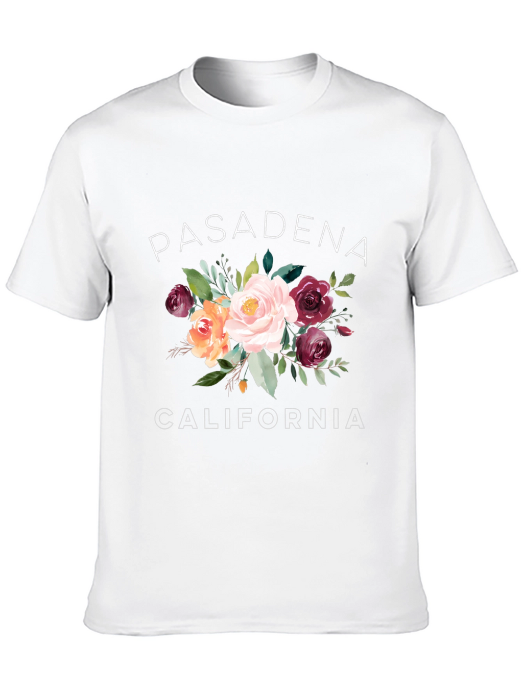 Floral Pasadena California Graphic Tee