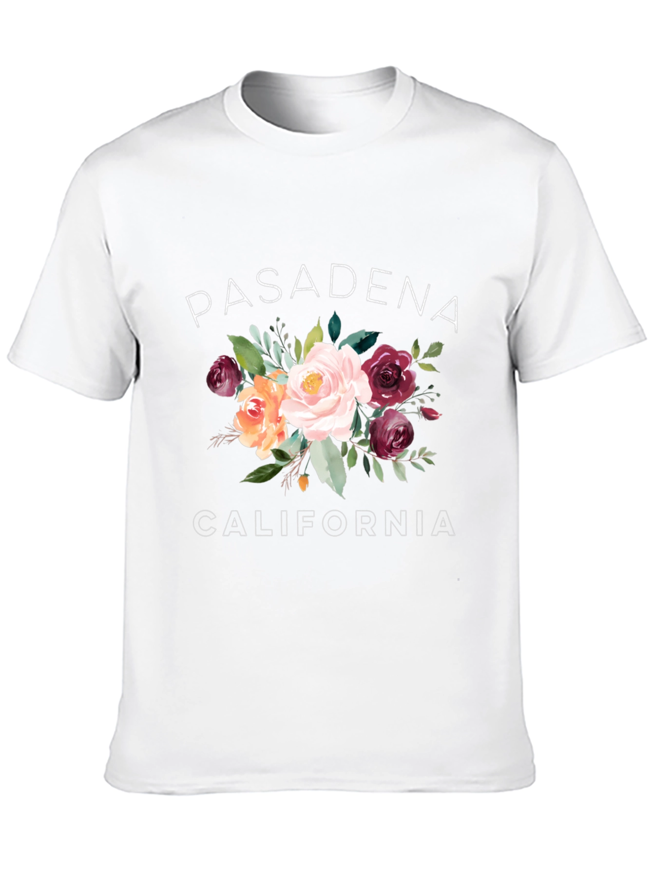 Floral Pasadena California Graphic Tee