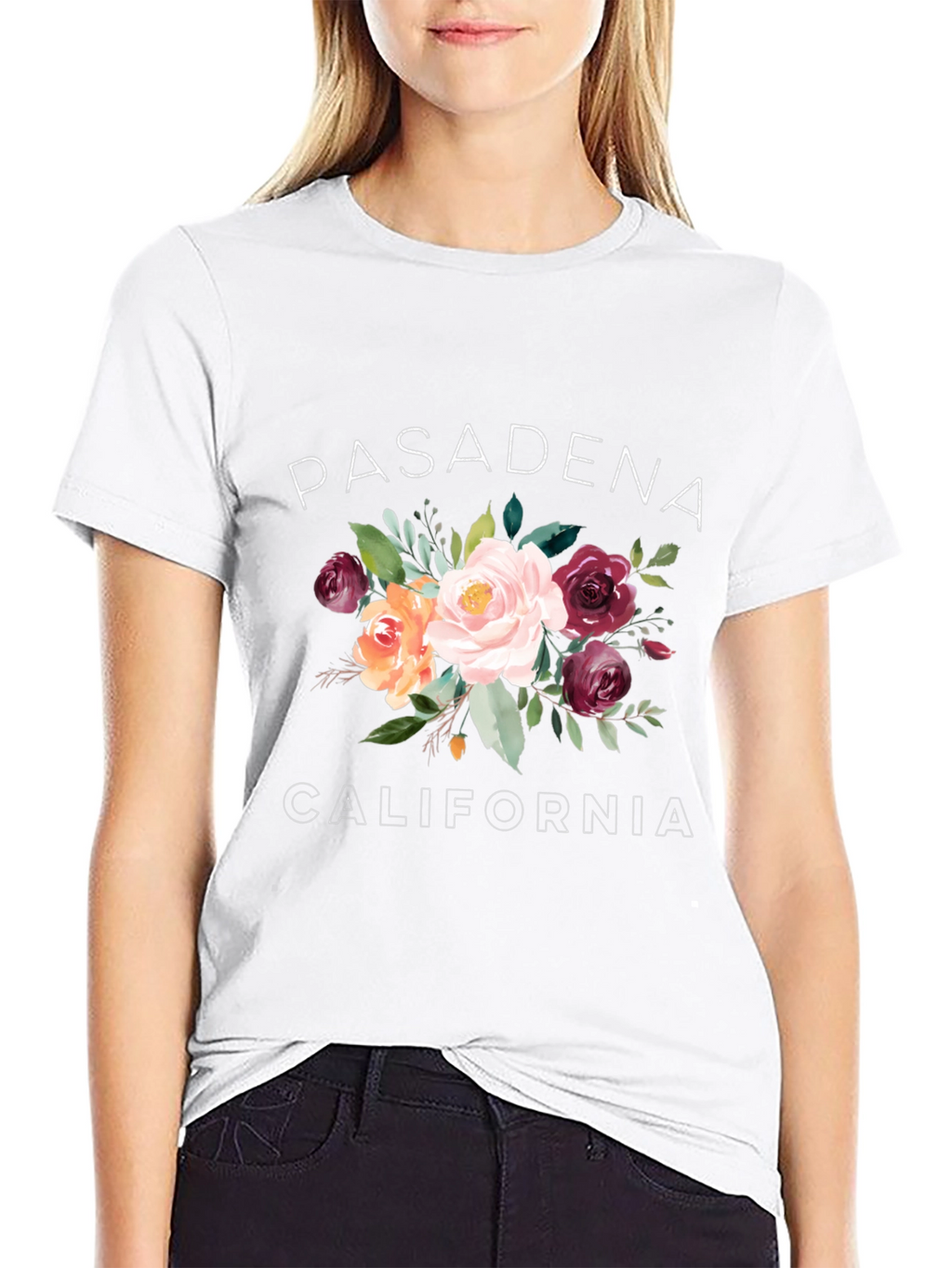 Floral Pasadena California Graphic Tee