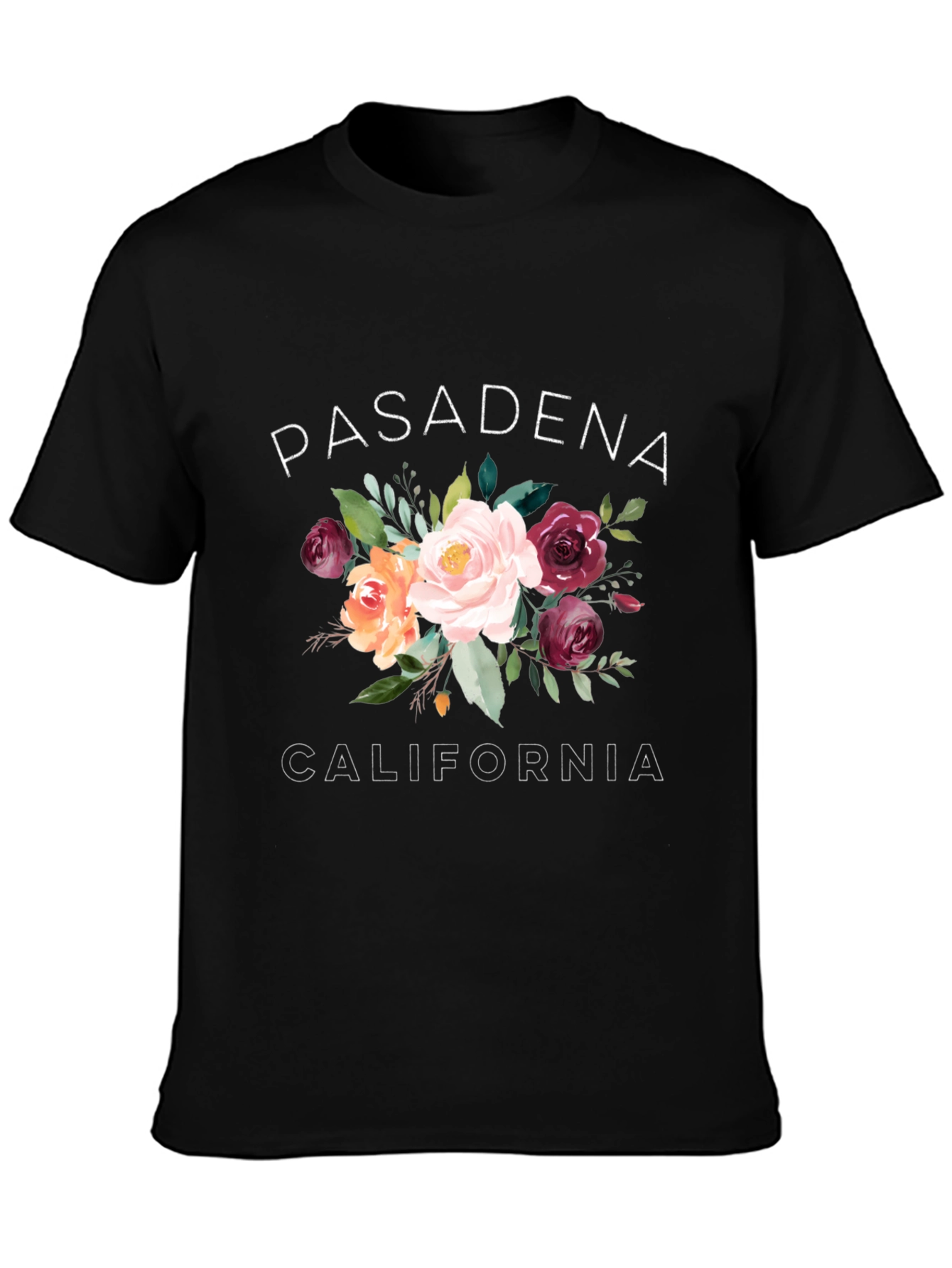 Floral Pasadena California Graphic Tee