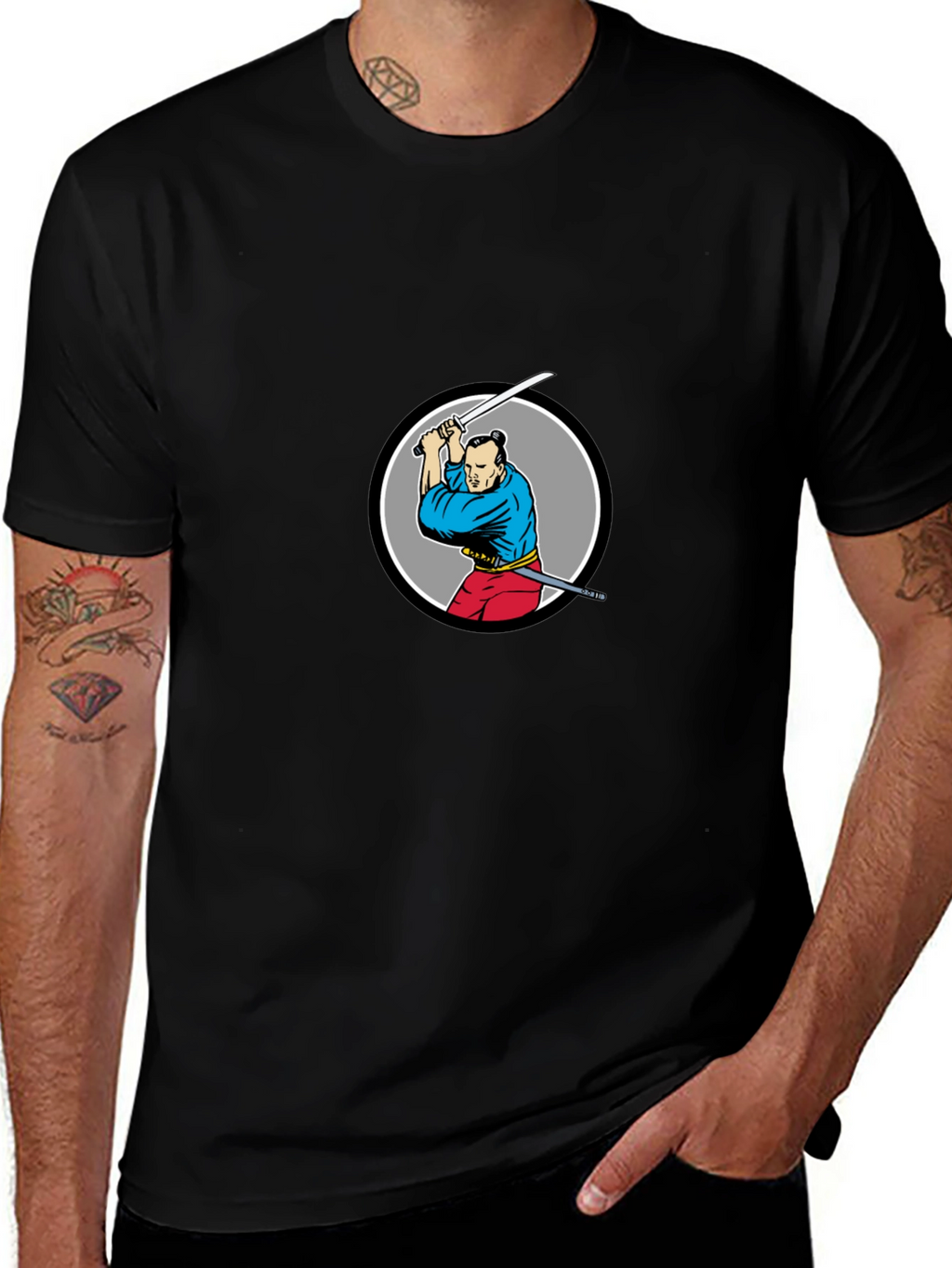Samurai Graphic Black T-Shirt