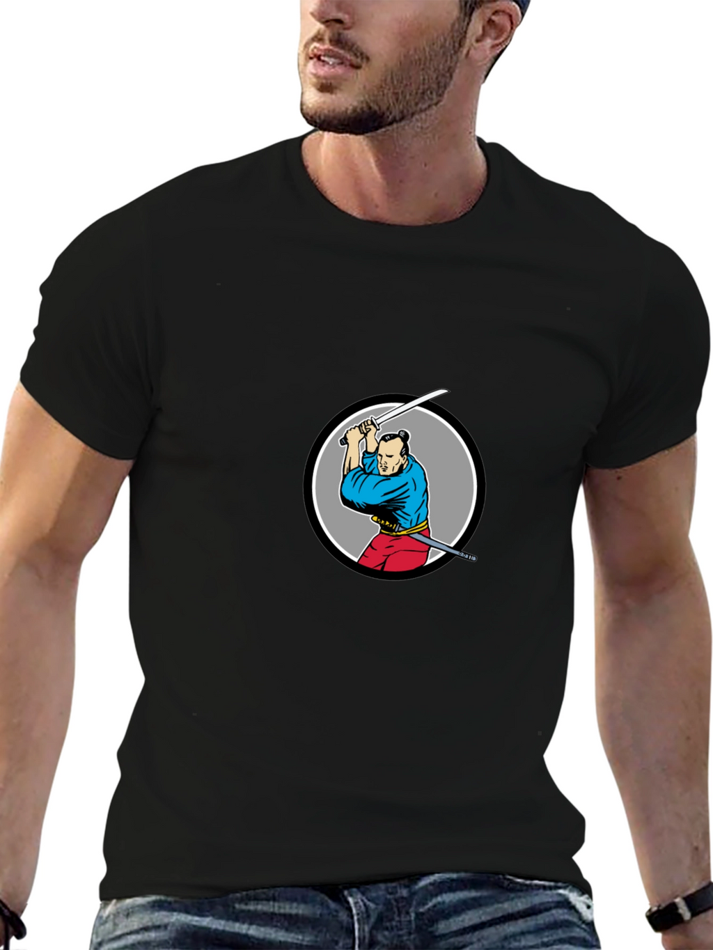 Samurai Graphic Black T-Shirt