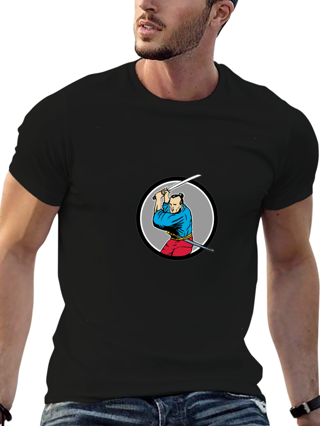 Samurai Graphic Black T-Shirt