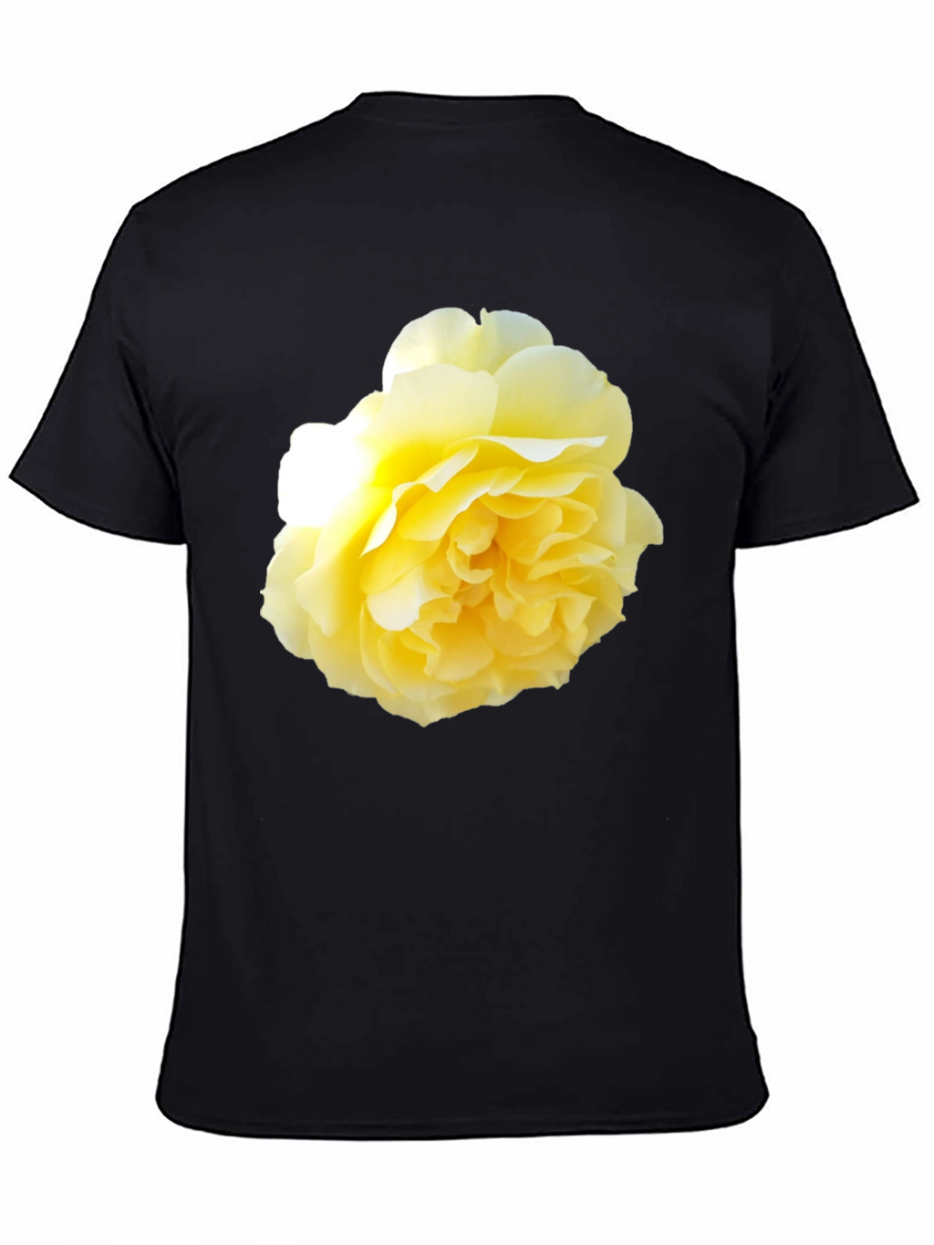 Yellow Rose Graphic Black T-Shirt