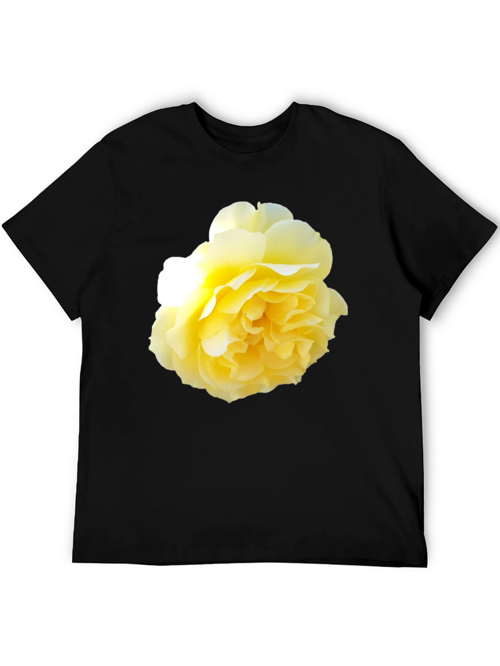 Yellow Rose Graphic Black T-Shirt