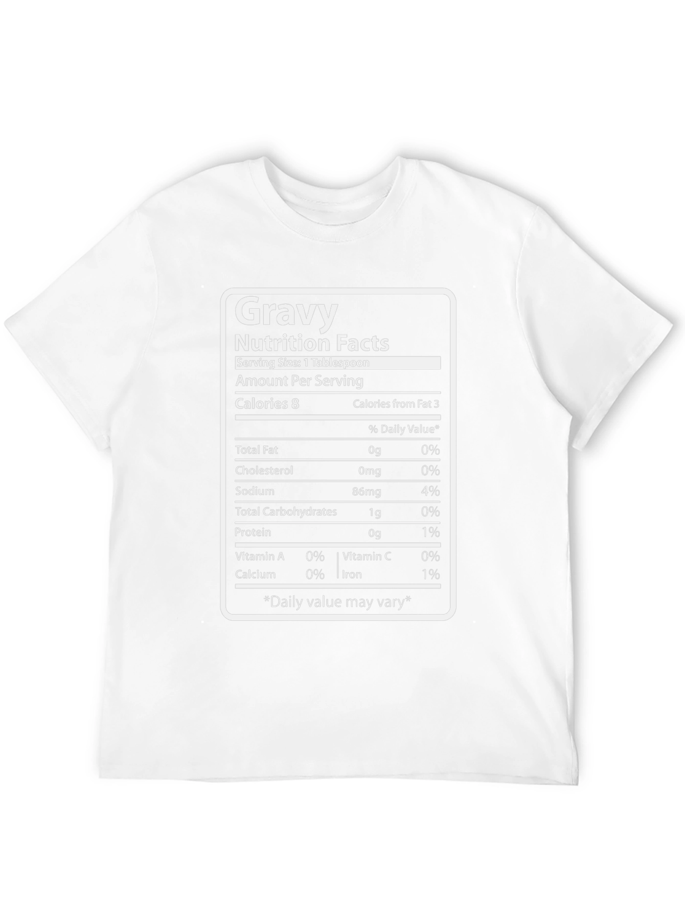 Gravy Nutrition Facts Novelty T-Shirt