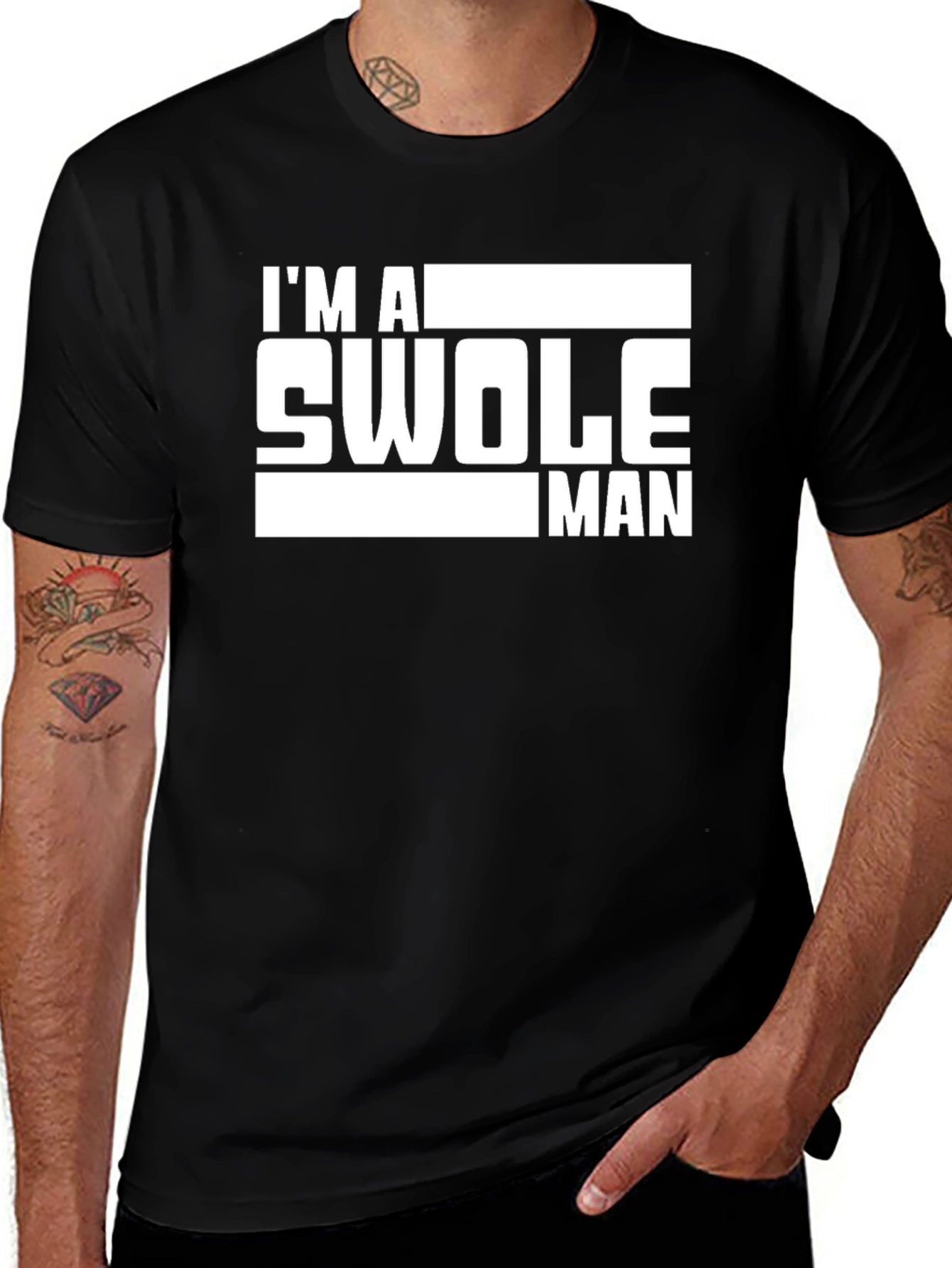Im A Swole Man Graphic Tee - Black
