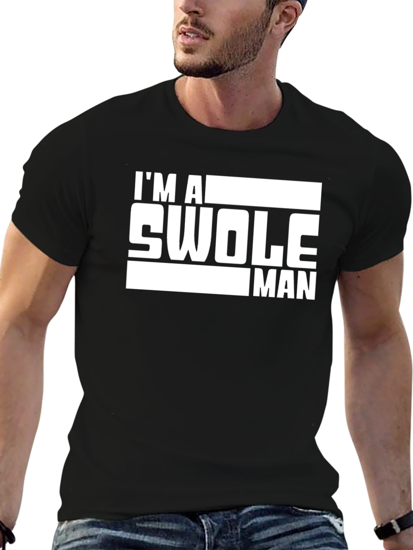 Im A Swole Man Graphic Tee - Black