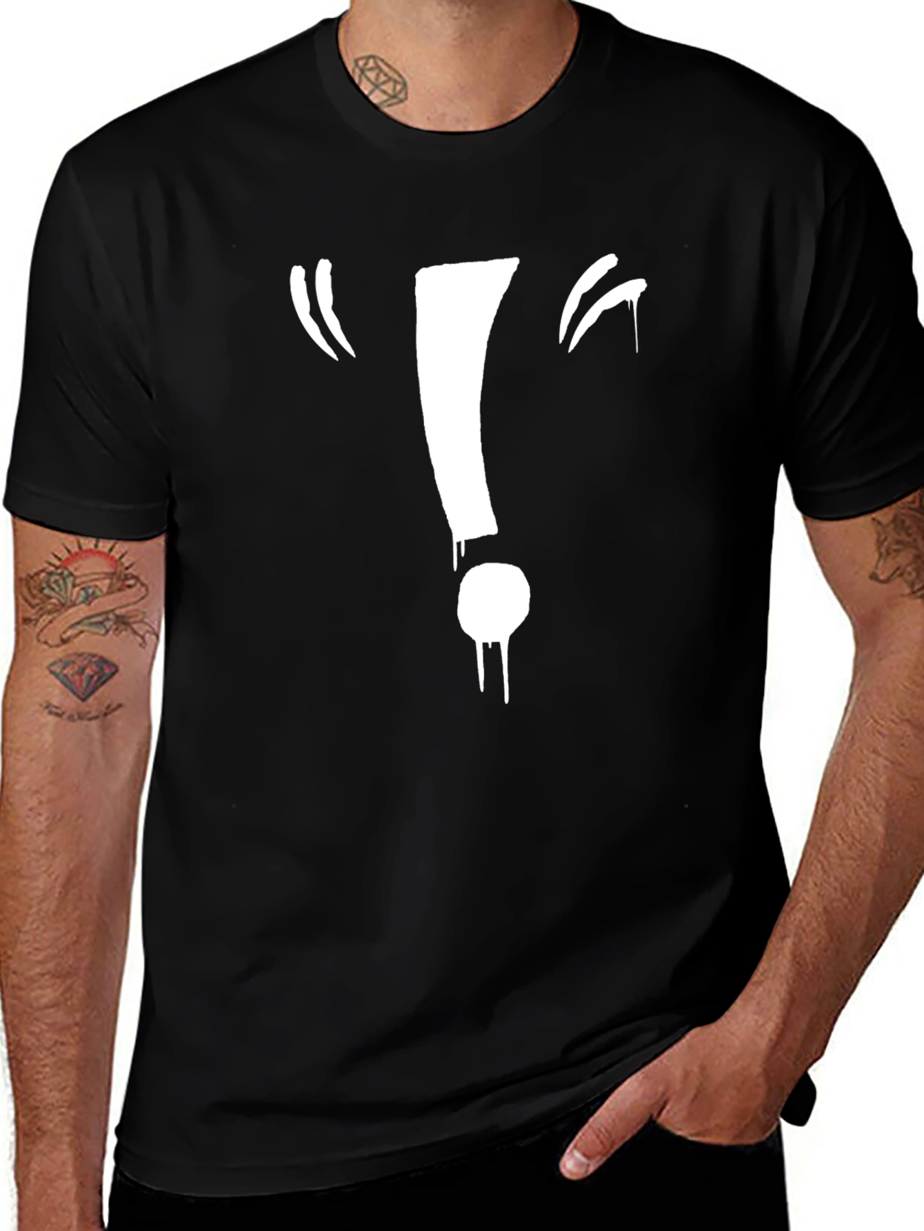 Exclamation Point Graphic Black Tee