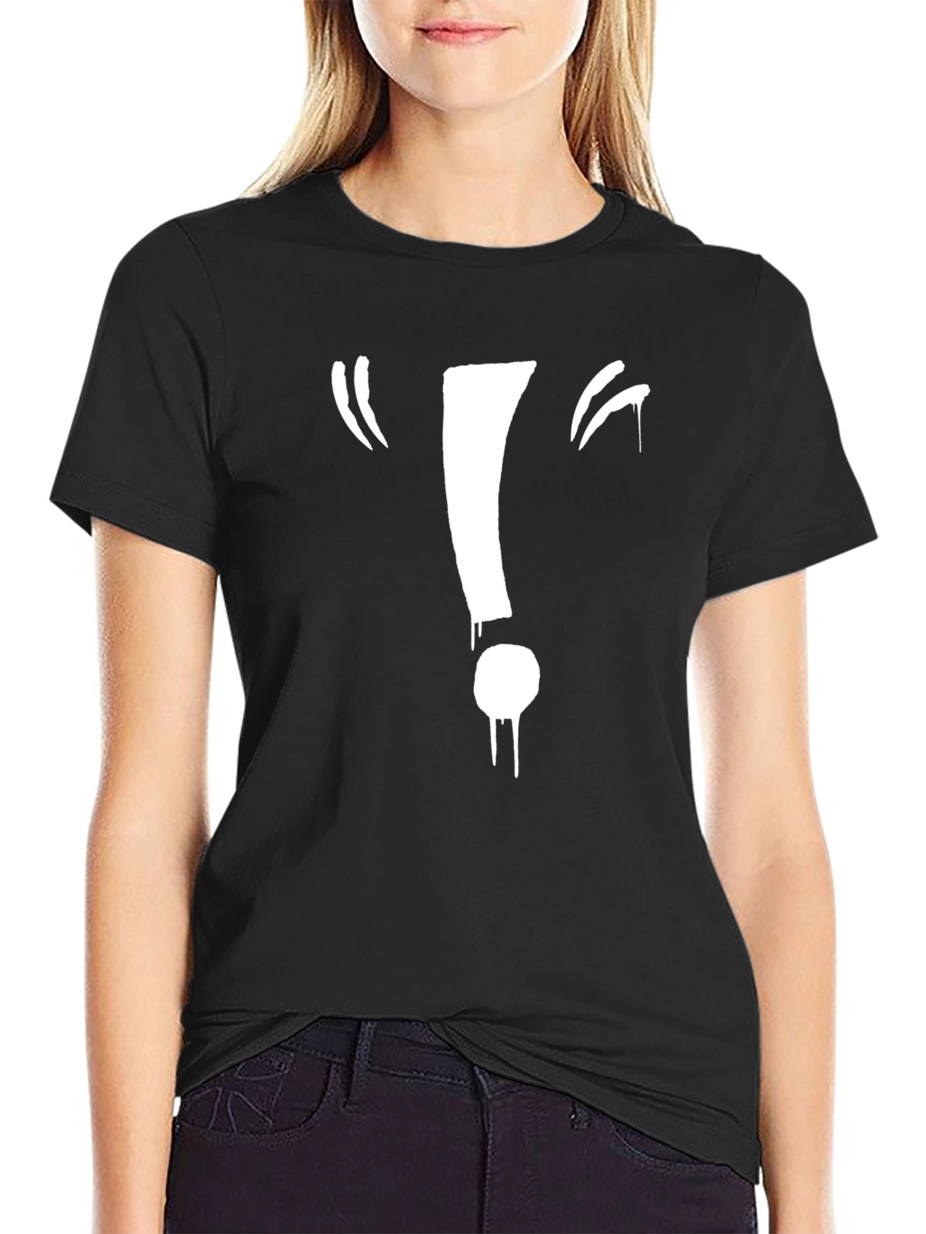 Exclamation Point Graphic Black Tee