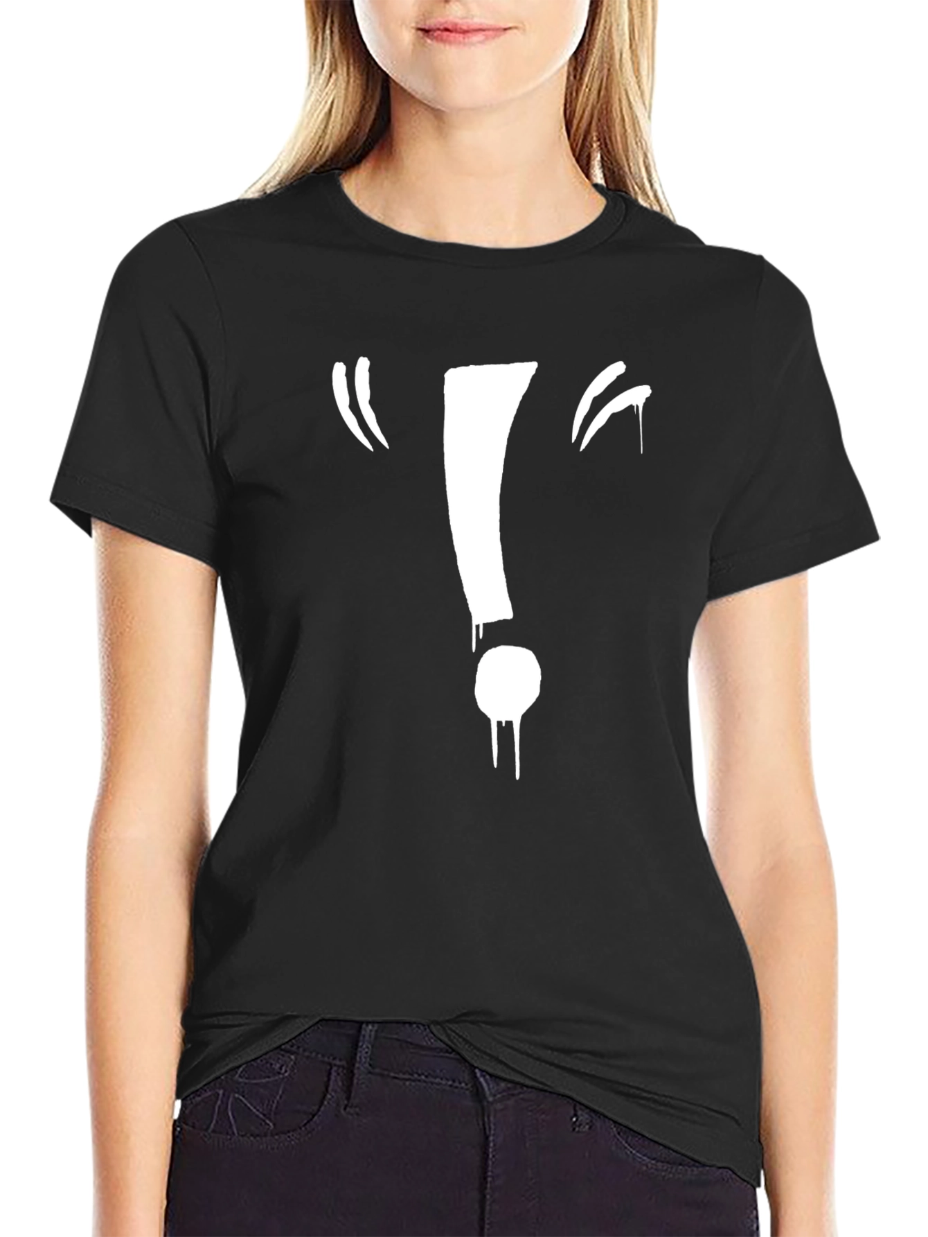 Exclamation Point Graphic Black Tee