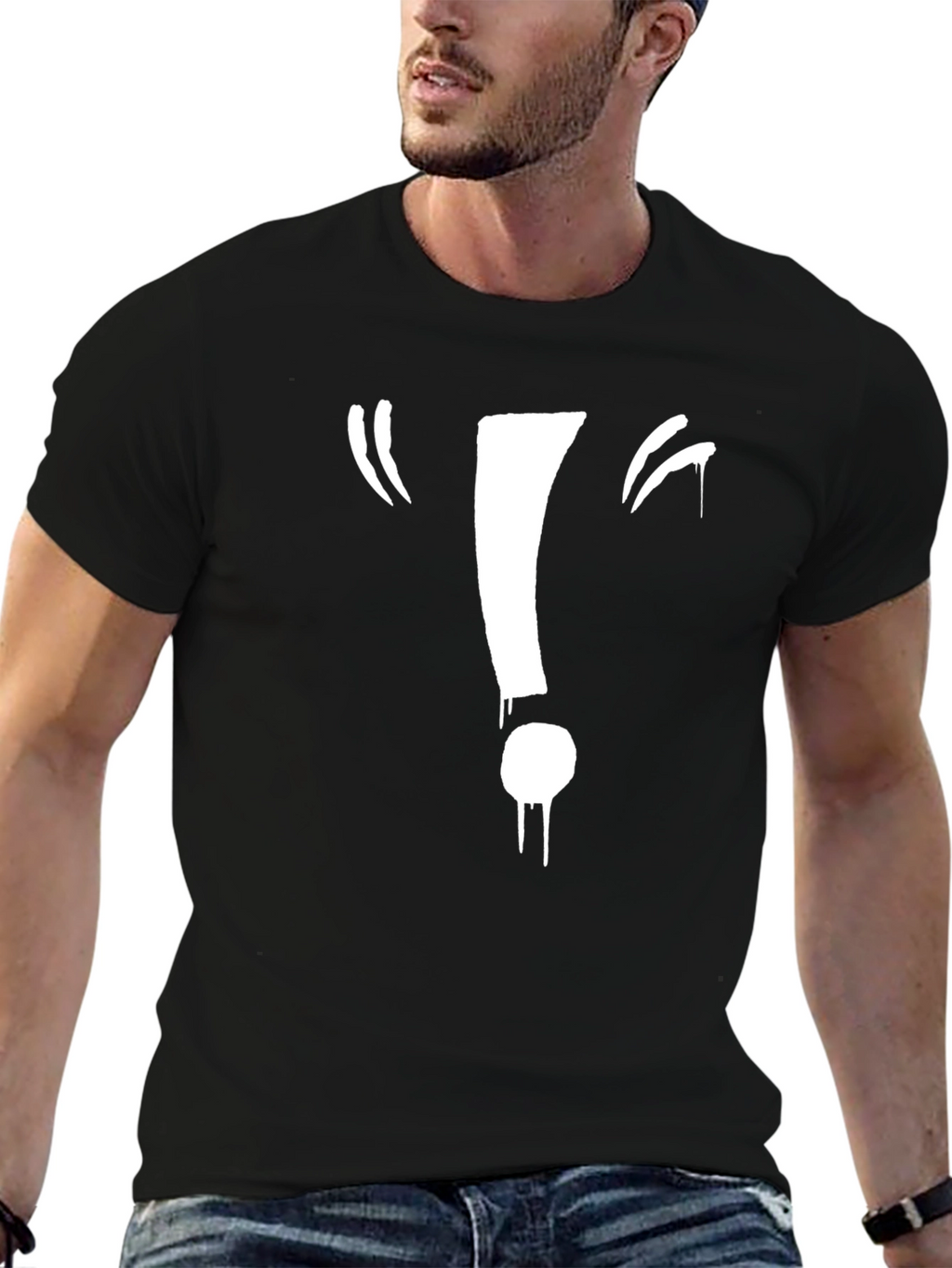 Exclamation Point Graphic Black Tee