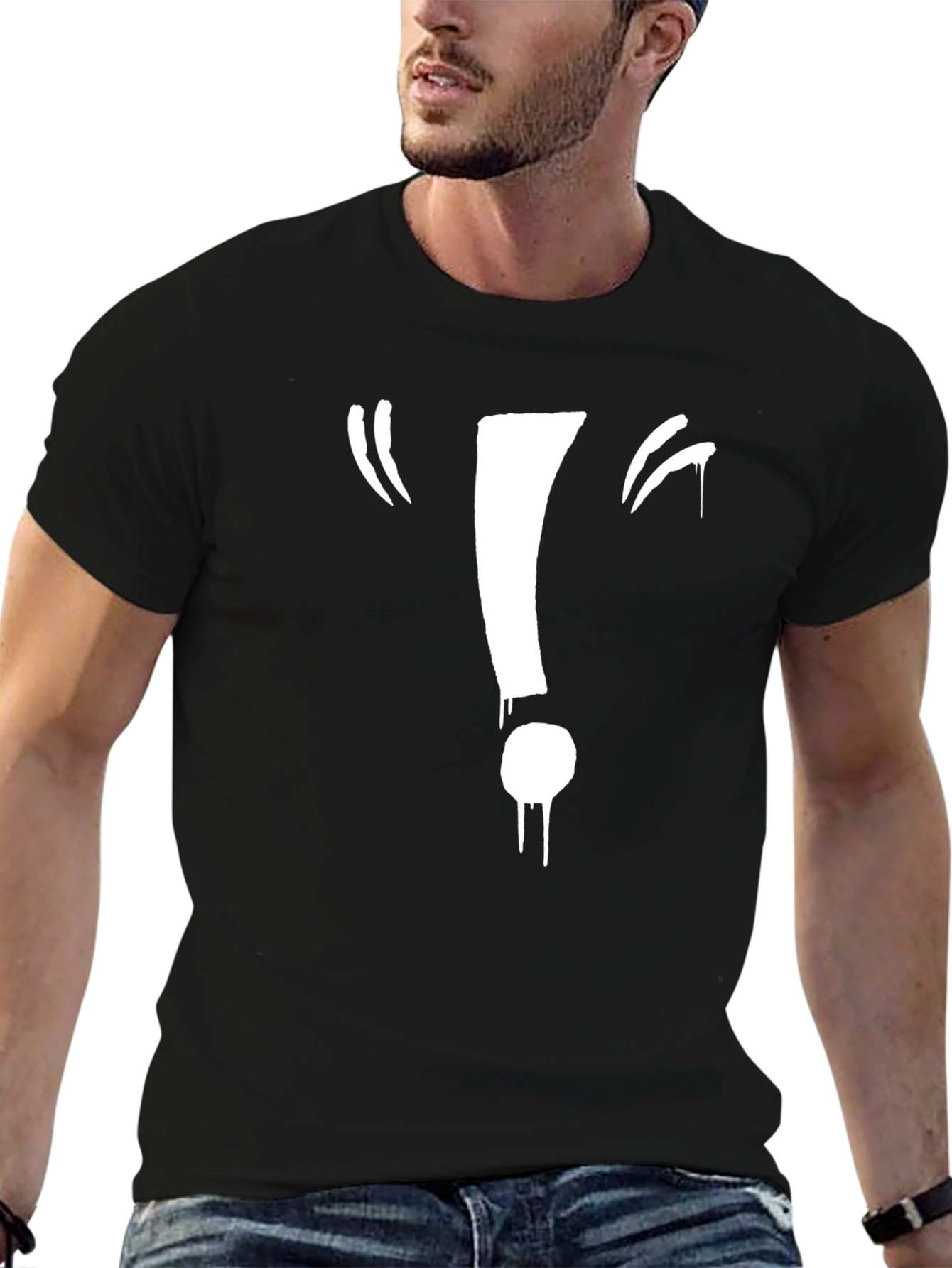 Exclamation Point Graphic Black Tee