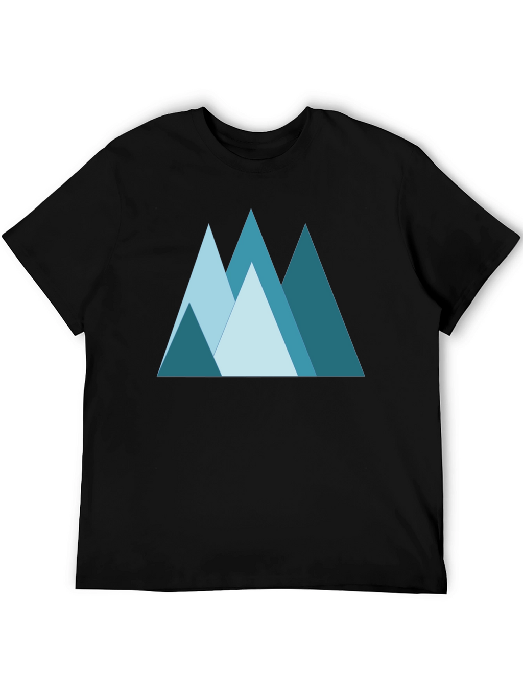 Geometric Mountain Graphic Tee - Black