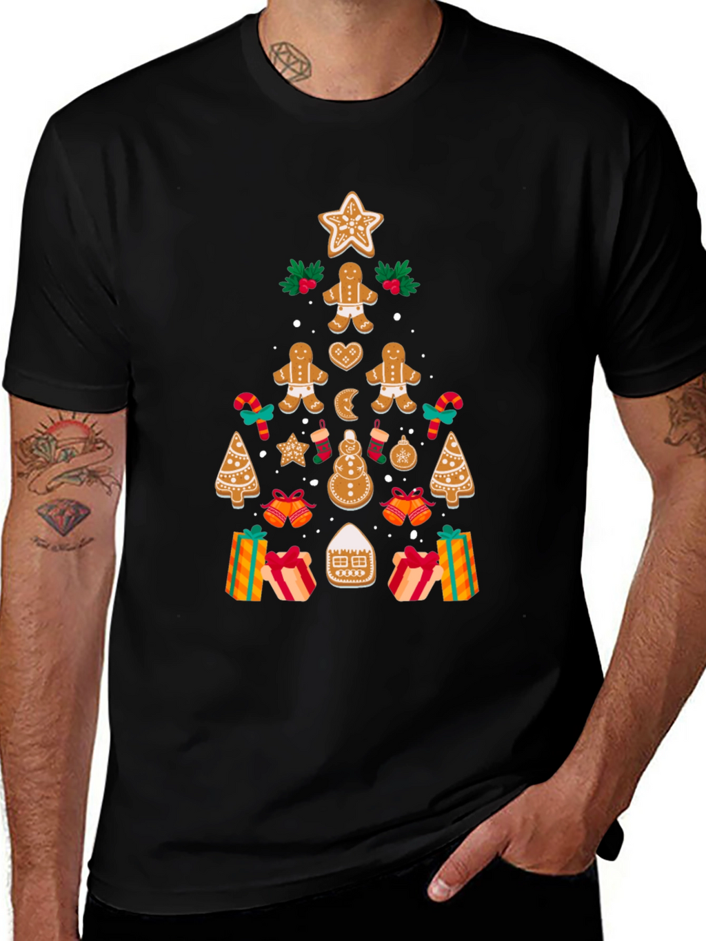 Festive Gingerbread Christmas Tree T-Shirt