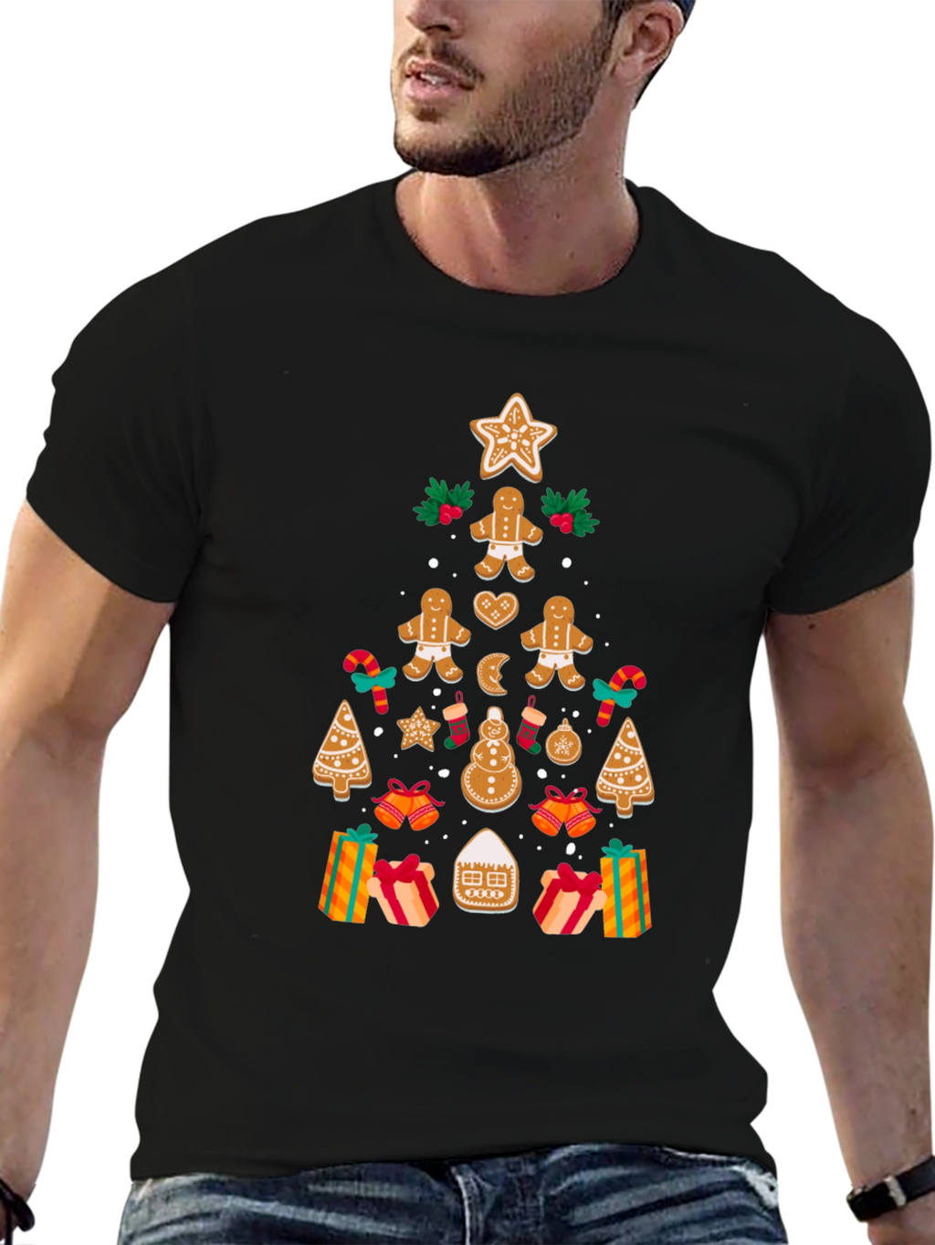 Festive Gingerbread Christmas Tree T-Shirt