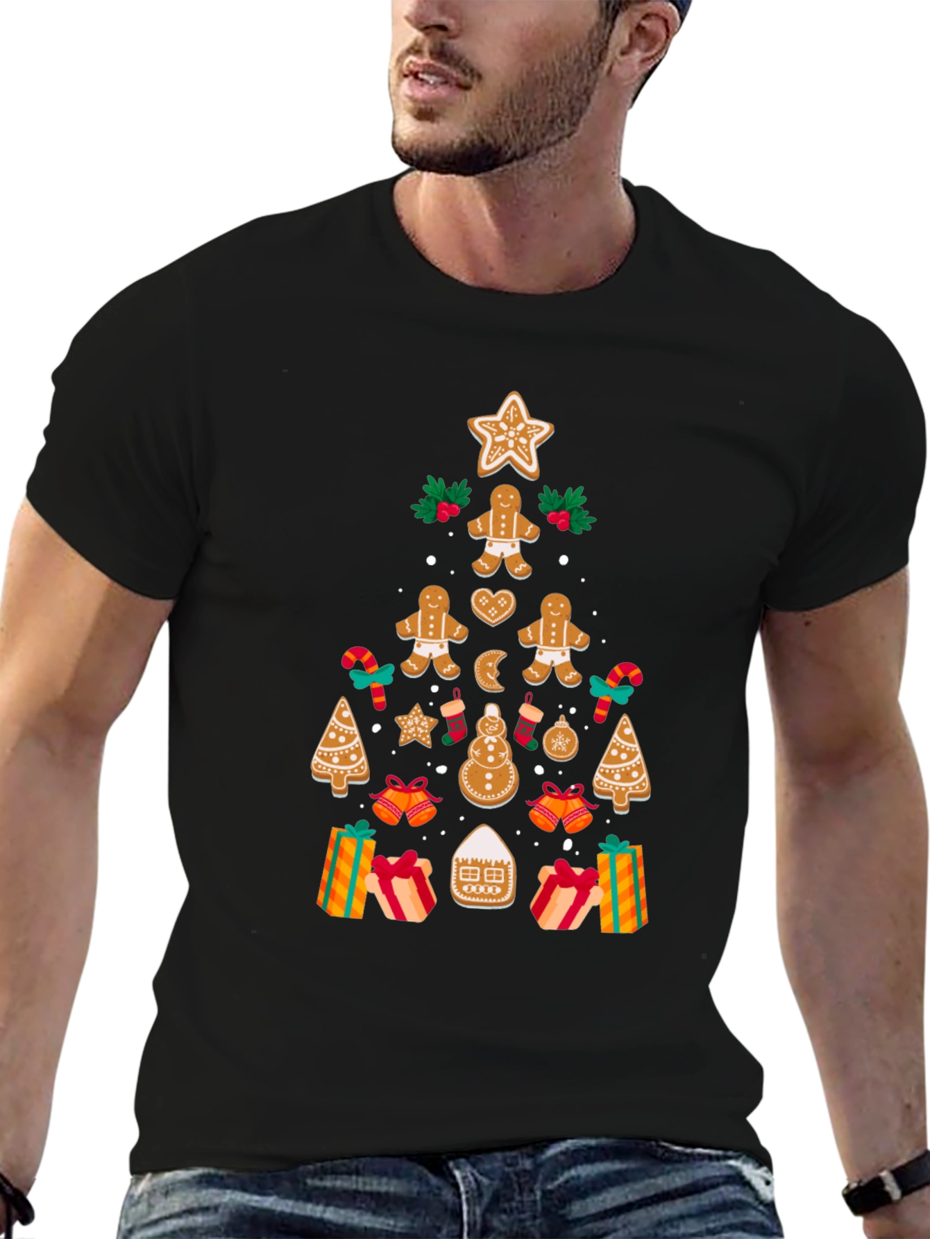 Festive Gingerbread Christmas Tree T-Shirt