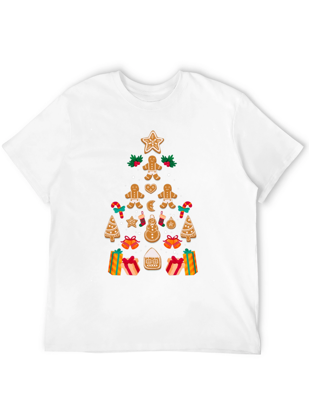 Festive Gingerbread Christmas Tree T-Shirt