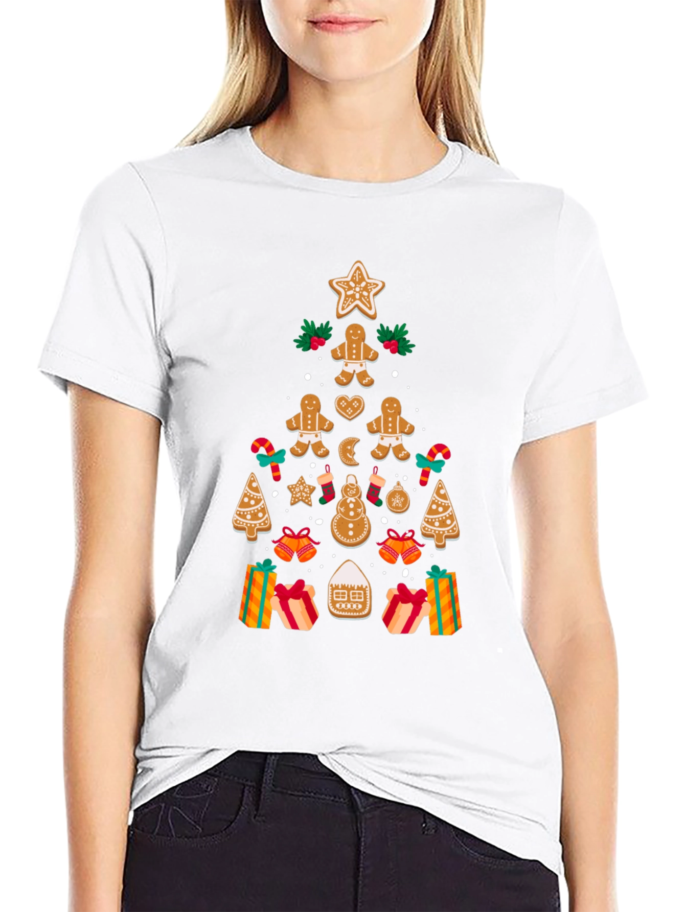 Festive Gingerbread Christmas Tree T-Shirt