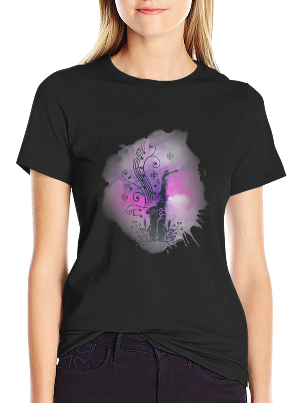 Saxophone Music Graphic Print T-Shirt