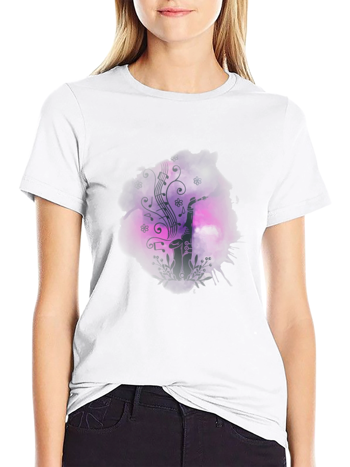 Saxophone Music Graphic Print T-Shirt