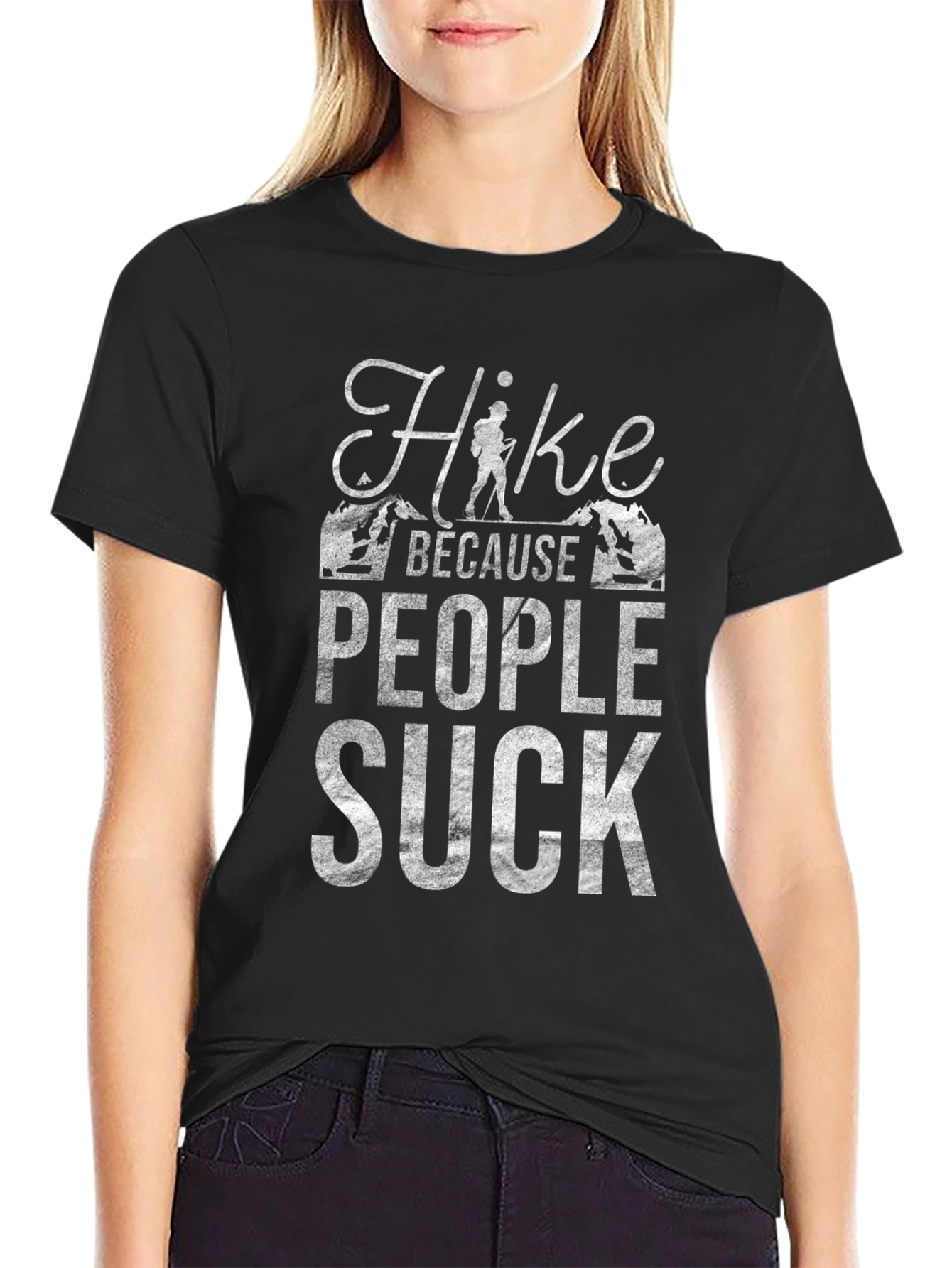 Hike Because People Suck Graphic T-Shirt