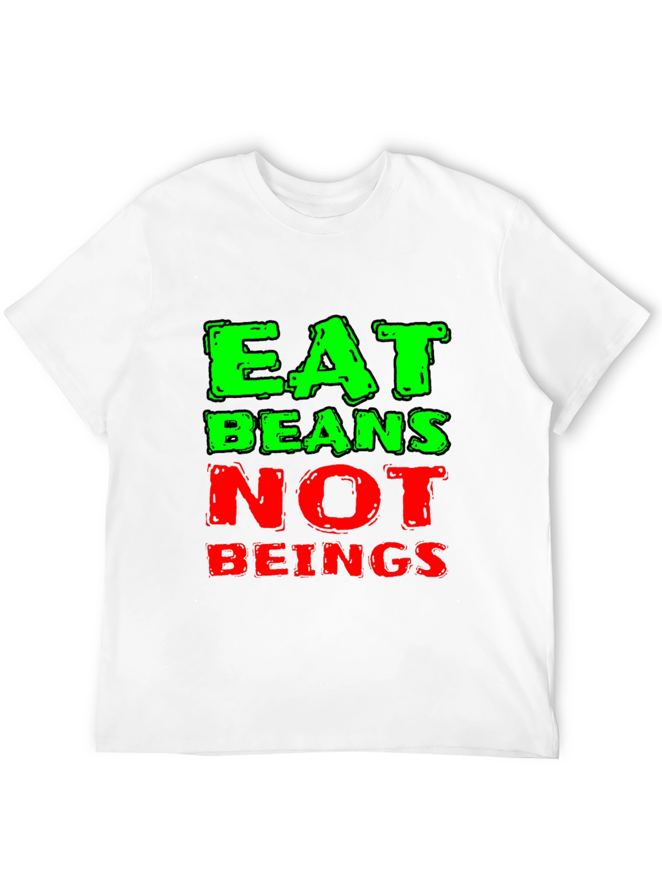 Eat Beans Not Beings Black Graphic T-Shirt