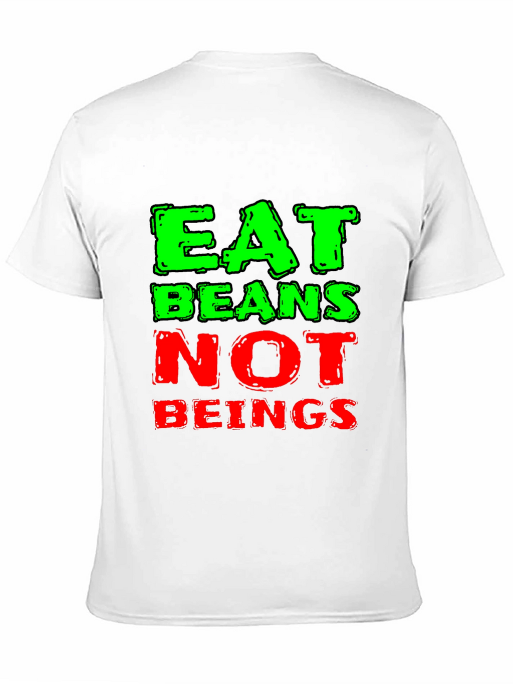 Eat Beans Not Beings Black Graphic T-Shirt