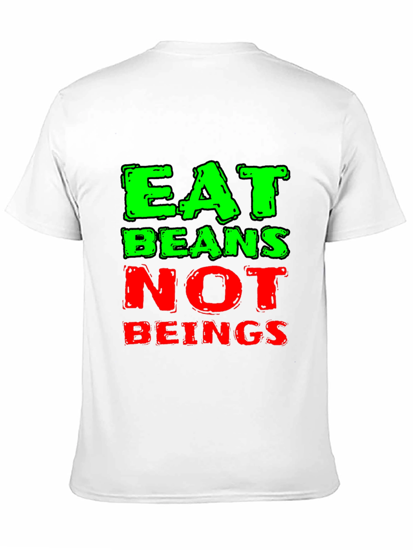 Eat Beans Not Beings Black Graphic T-Shirt