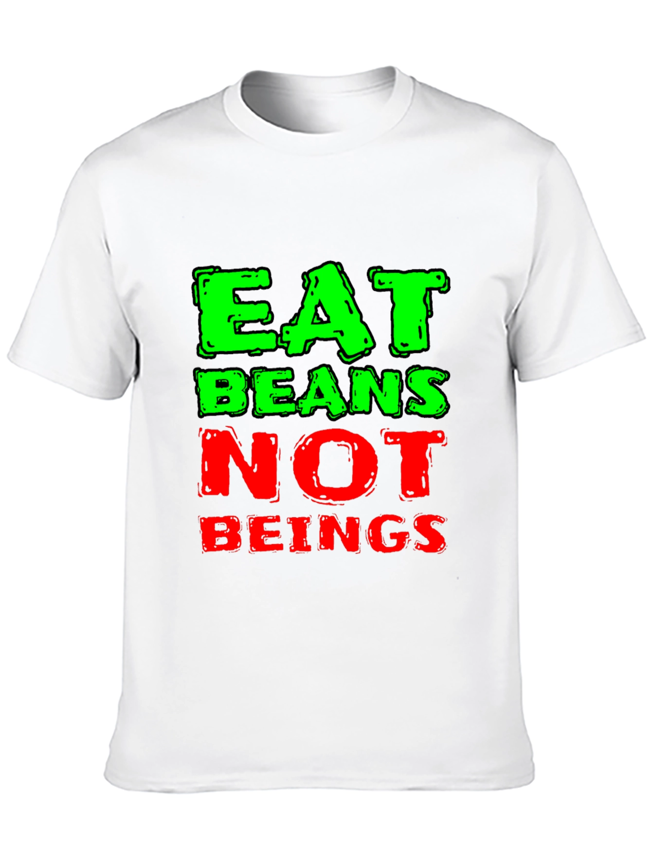 Eat Beans Not Beings Black Graphic T-Shirt