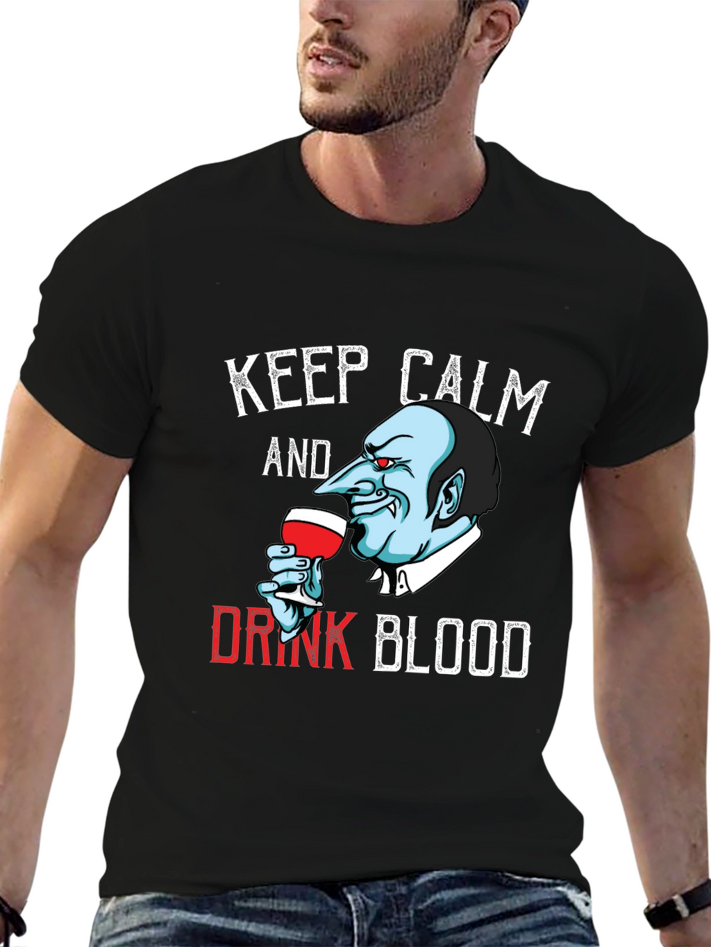 Keep Calm Vampire T-Shirt - Funny Halloween Tee