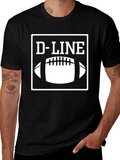 D-Line Football T-Shirt - Black Graphic Tee