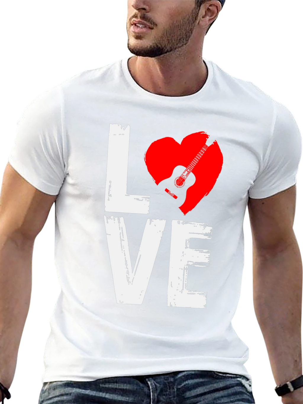 Guitar Love Graphic T-Shirt - Black