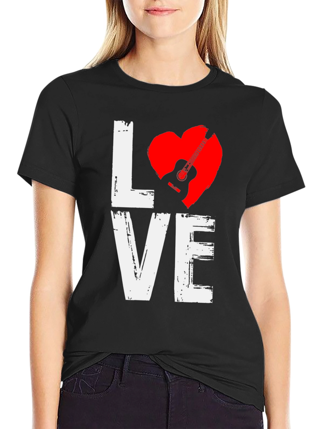 Guitar Love Graphic T-Shirt - Black