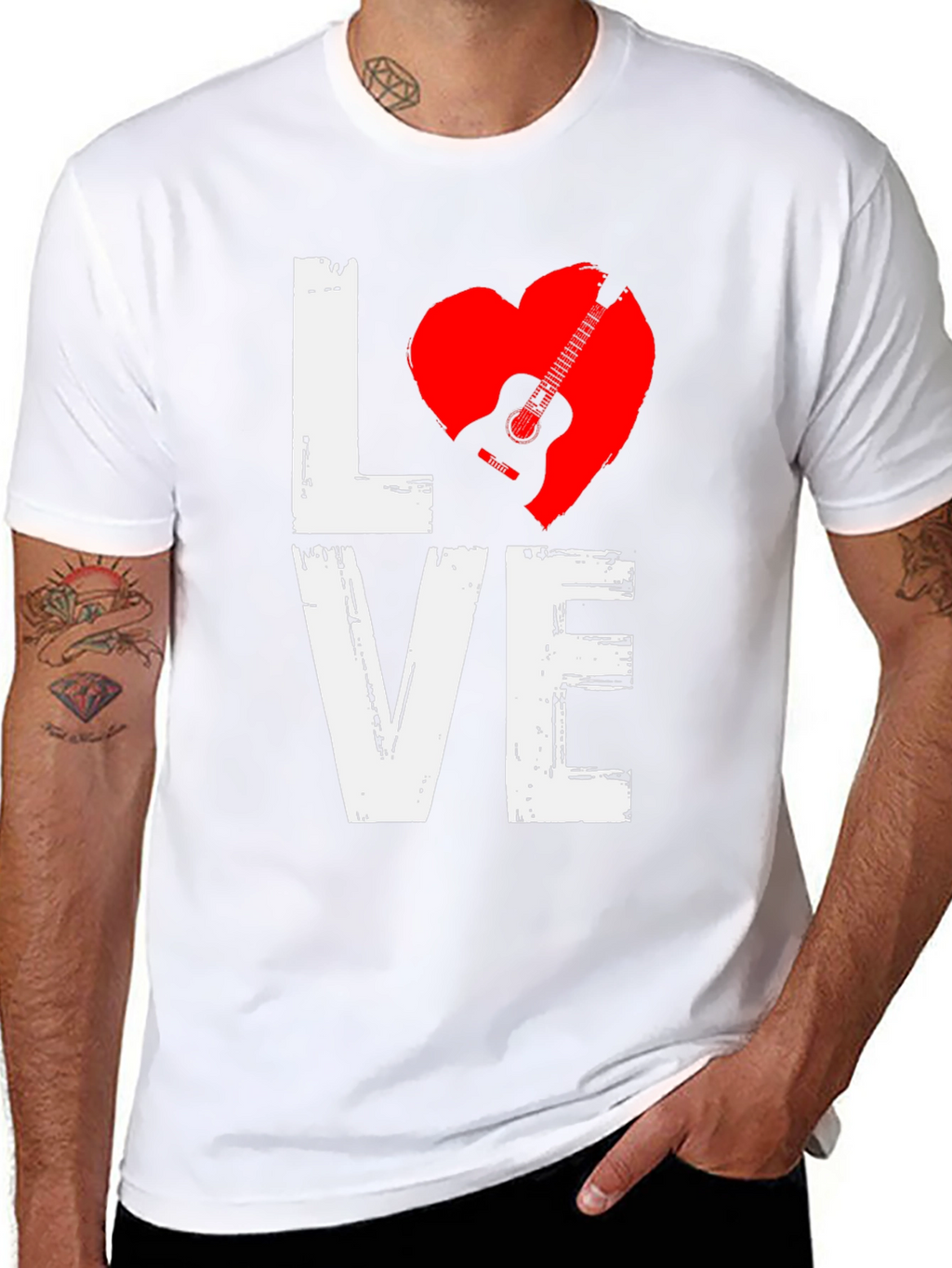 Guitar Love Graphic T-Shirt - Black