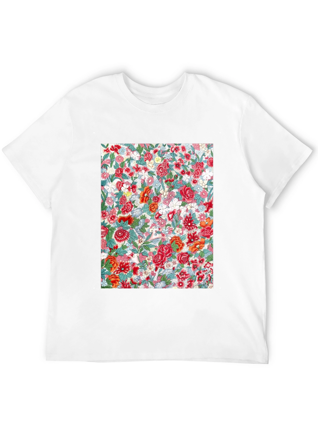 Floral Print Crew Neck Tee