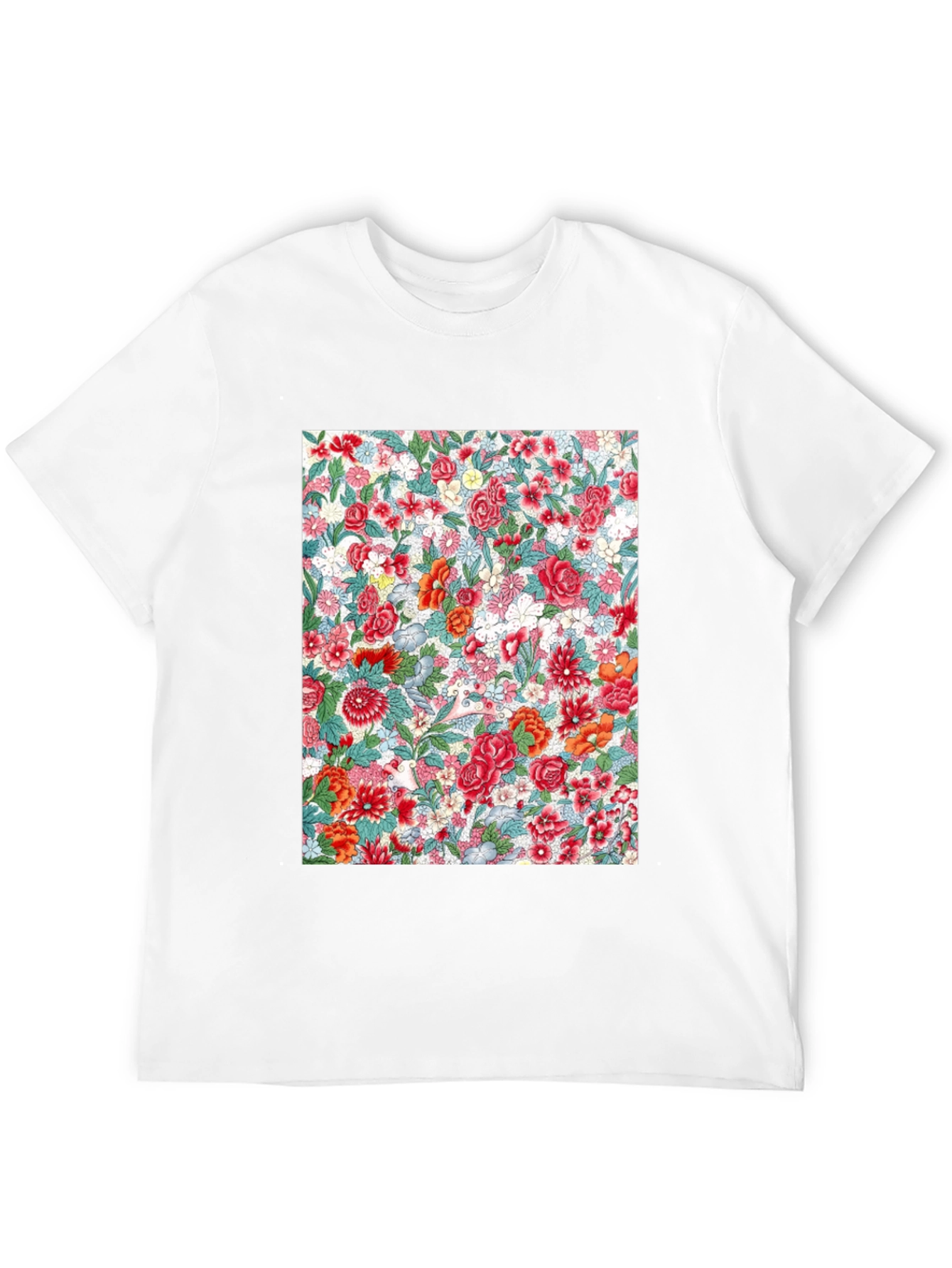 Floral Print Crew Neck Tee
