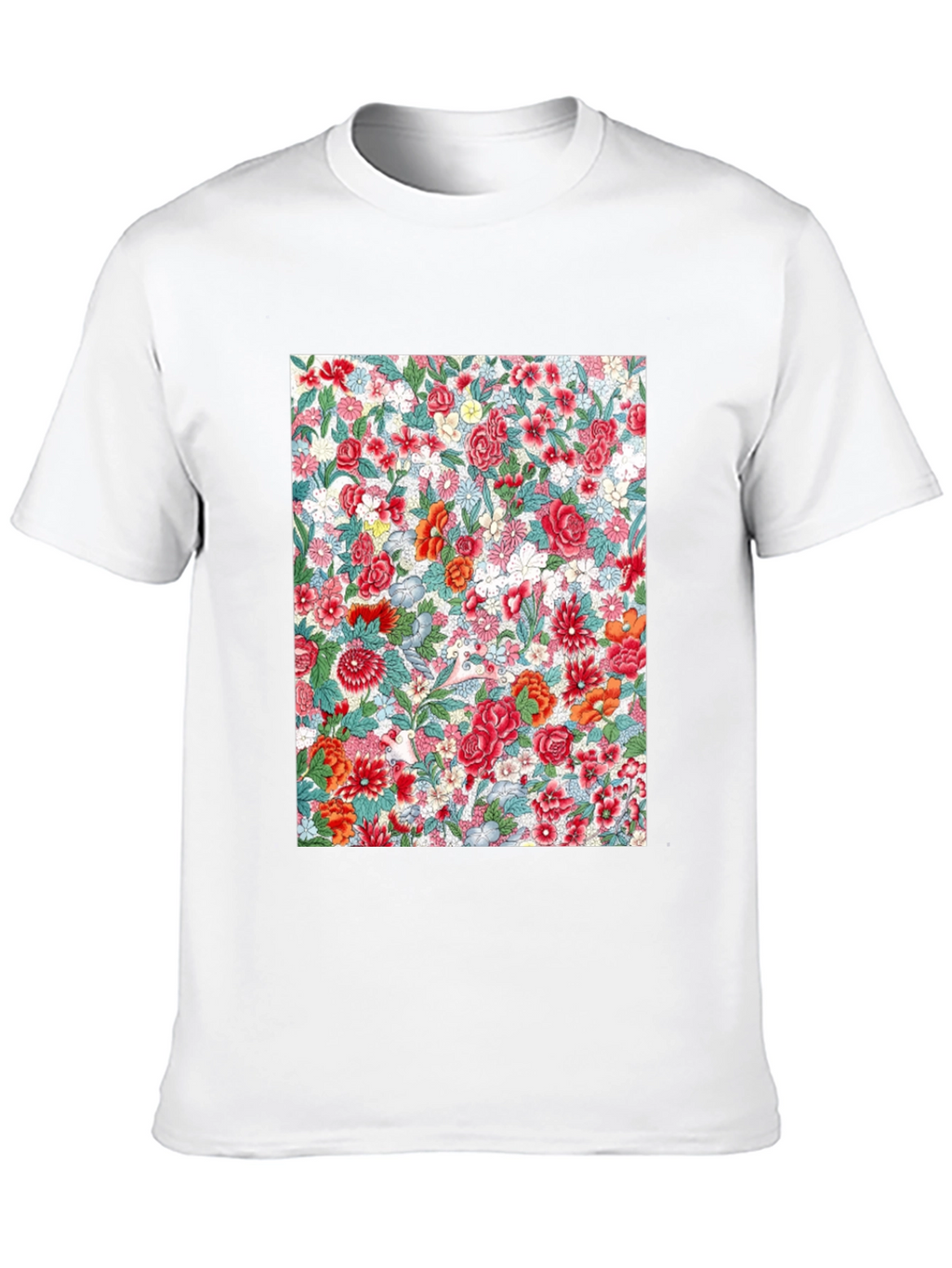Floral Print Crew Neck Tee