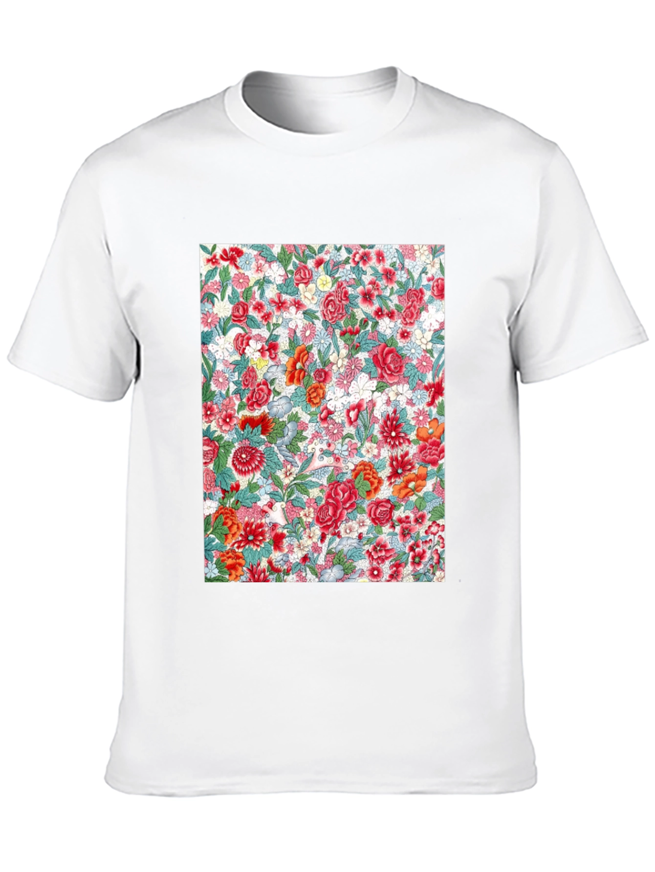 Floral Print Crew Neck Tee