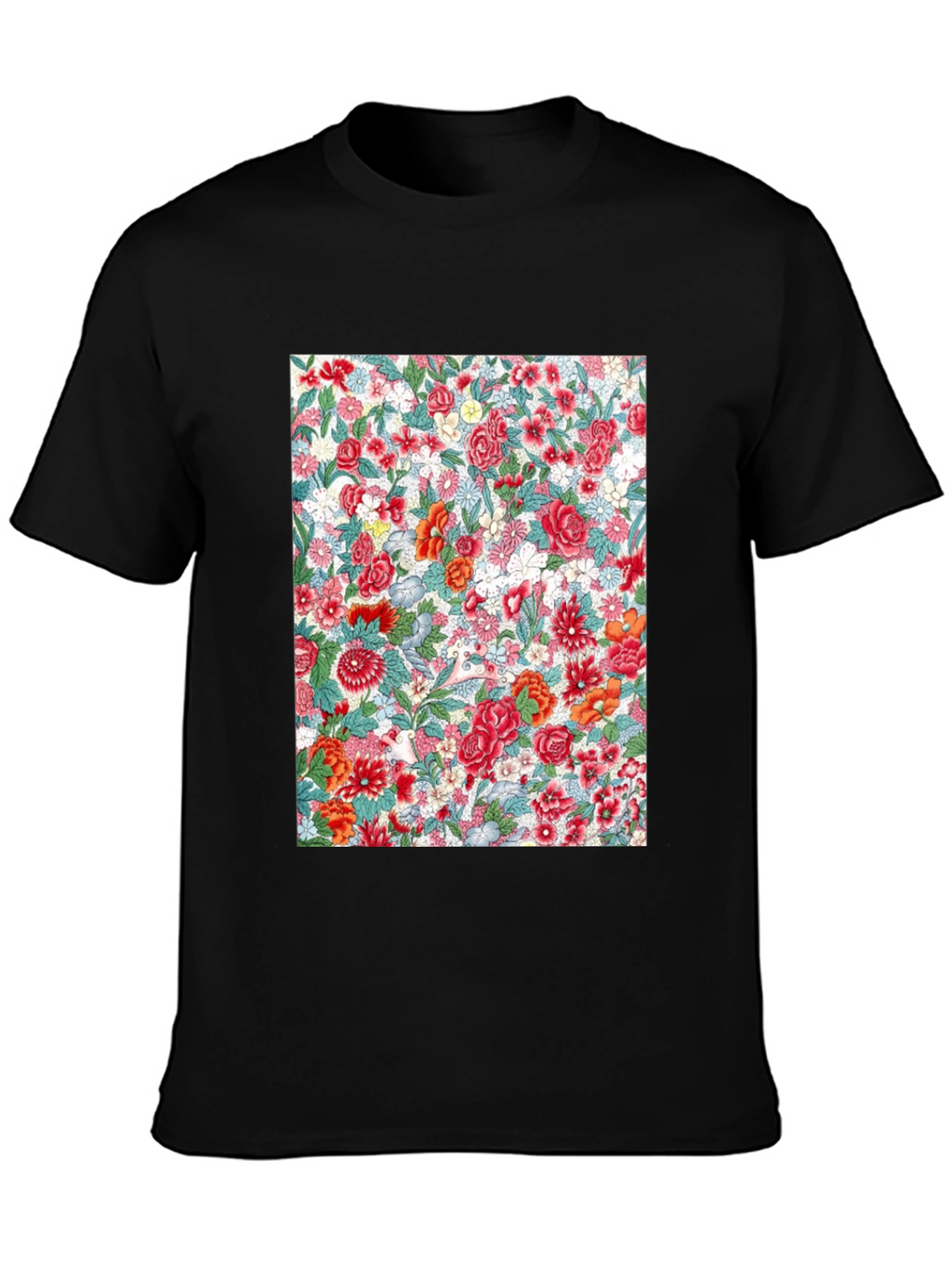 Floral Print Crew Neck Tee