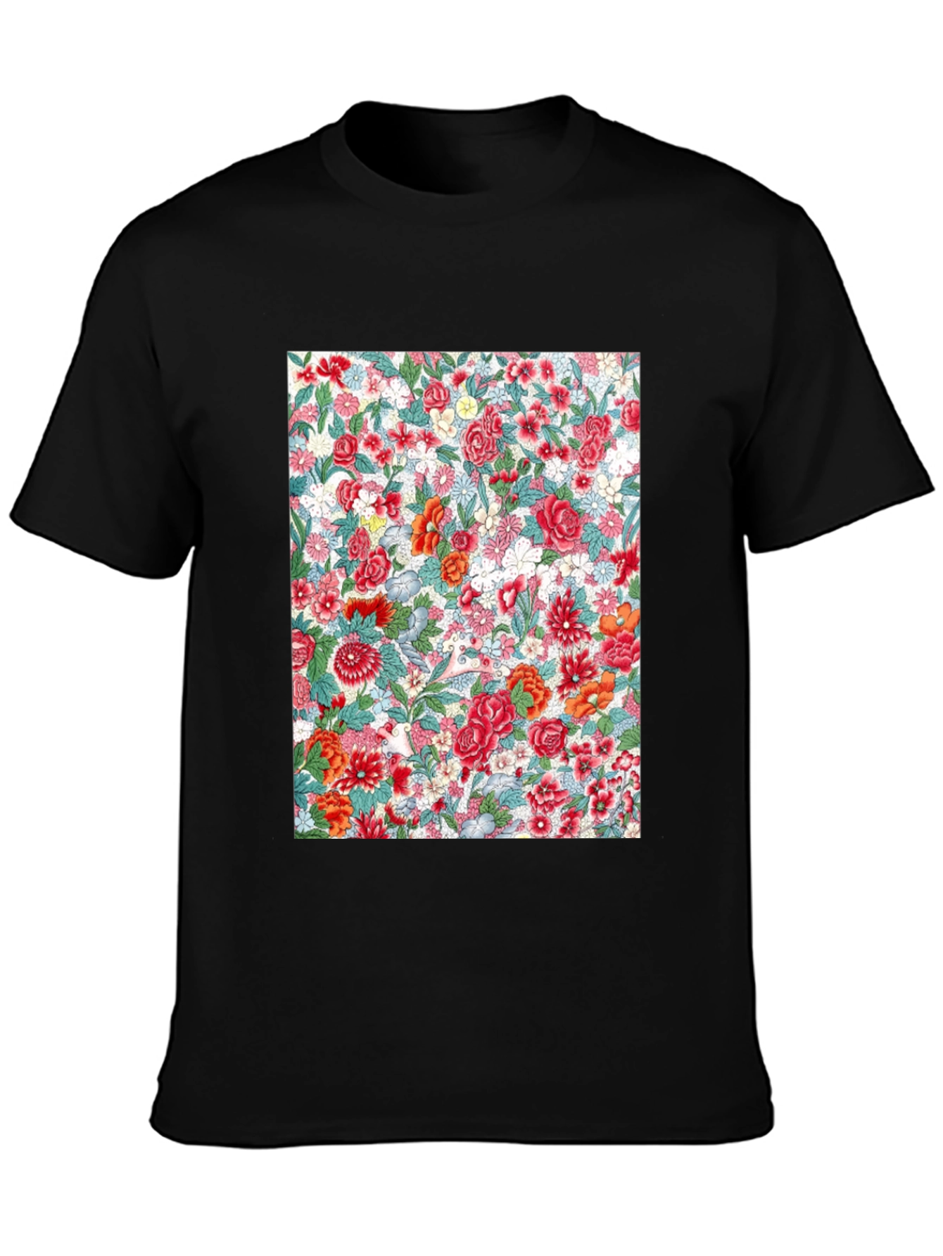 Floral Print Crew Neck Tee