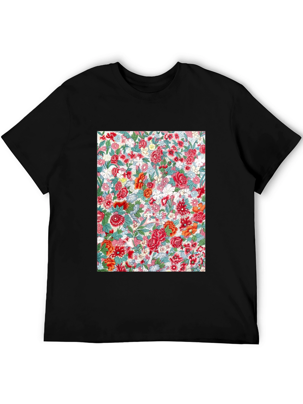 Floral Print Crew Neck Tee